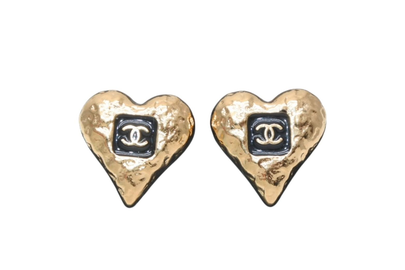 極美品 CHANEL シャネル ハートココマーク ピアス 重量約7.2g B24V刻印