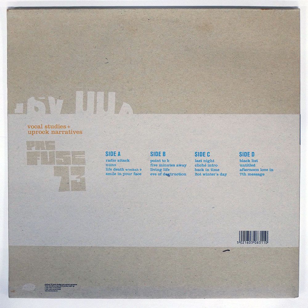 UK盤 PREFUSE 73/VOCAL STUDIES + UPROCK NARRATIVES/WARP WARPLP83 LP