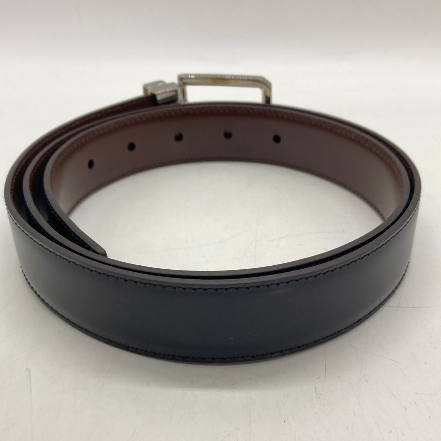 サルヴァトーレフェラガモ レザーベルト ブラック シルバー金具【AFI7