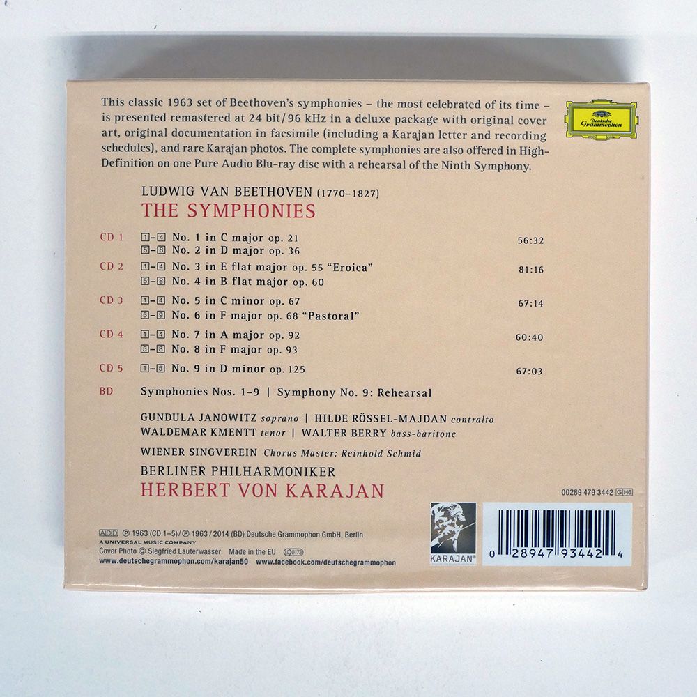 ヨーロッパ盤 HERBERT VON KARAJAN/THE SYMPHONIES/DG 4793442 CD