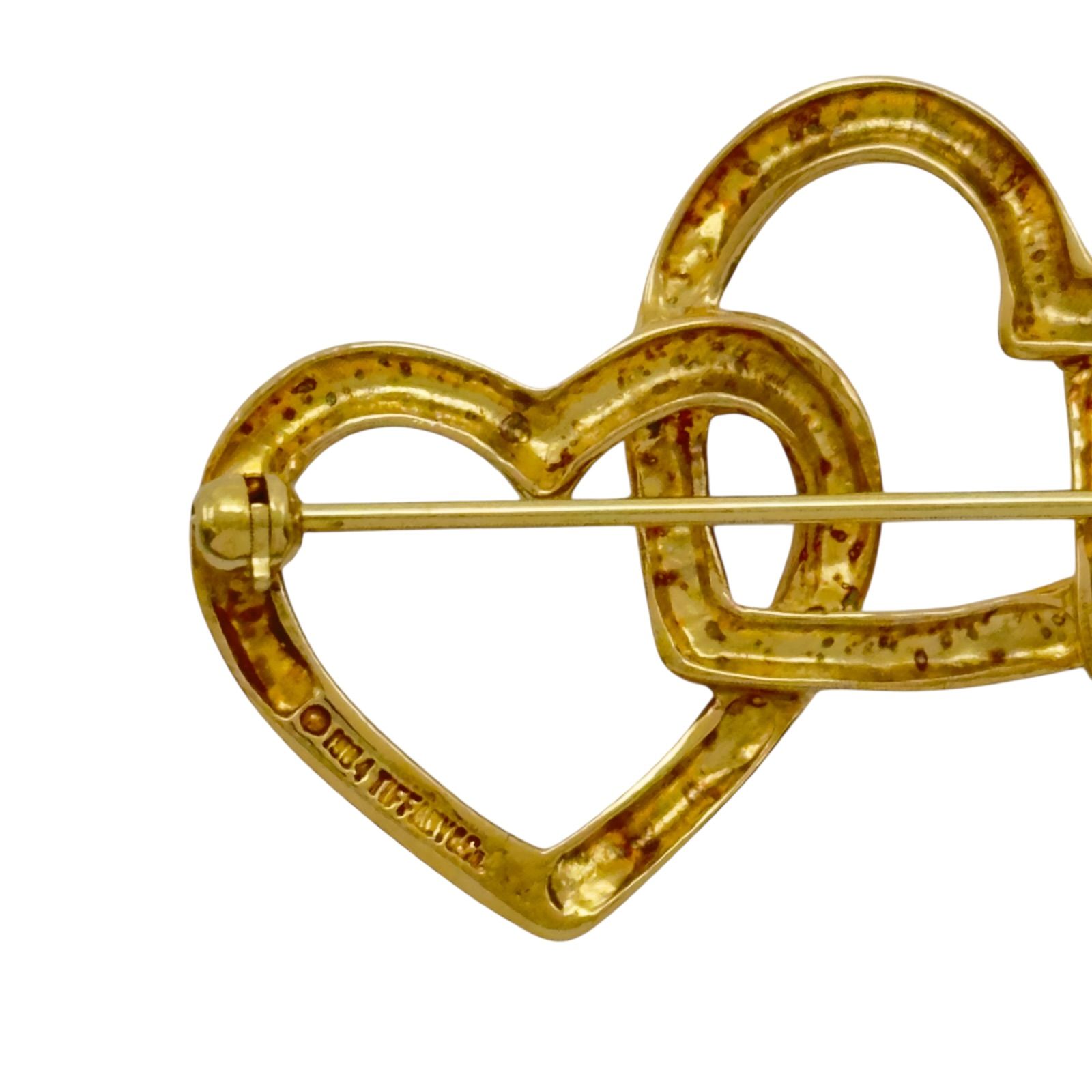 ティファニー TIFFANY＆CO トリプルハートブローチ ゴールド 750