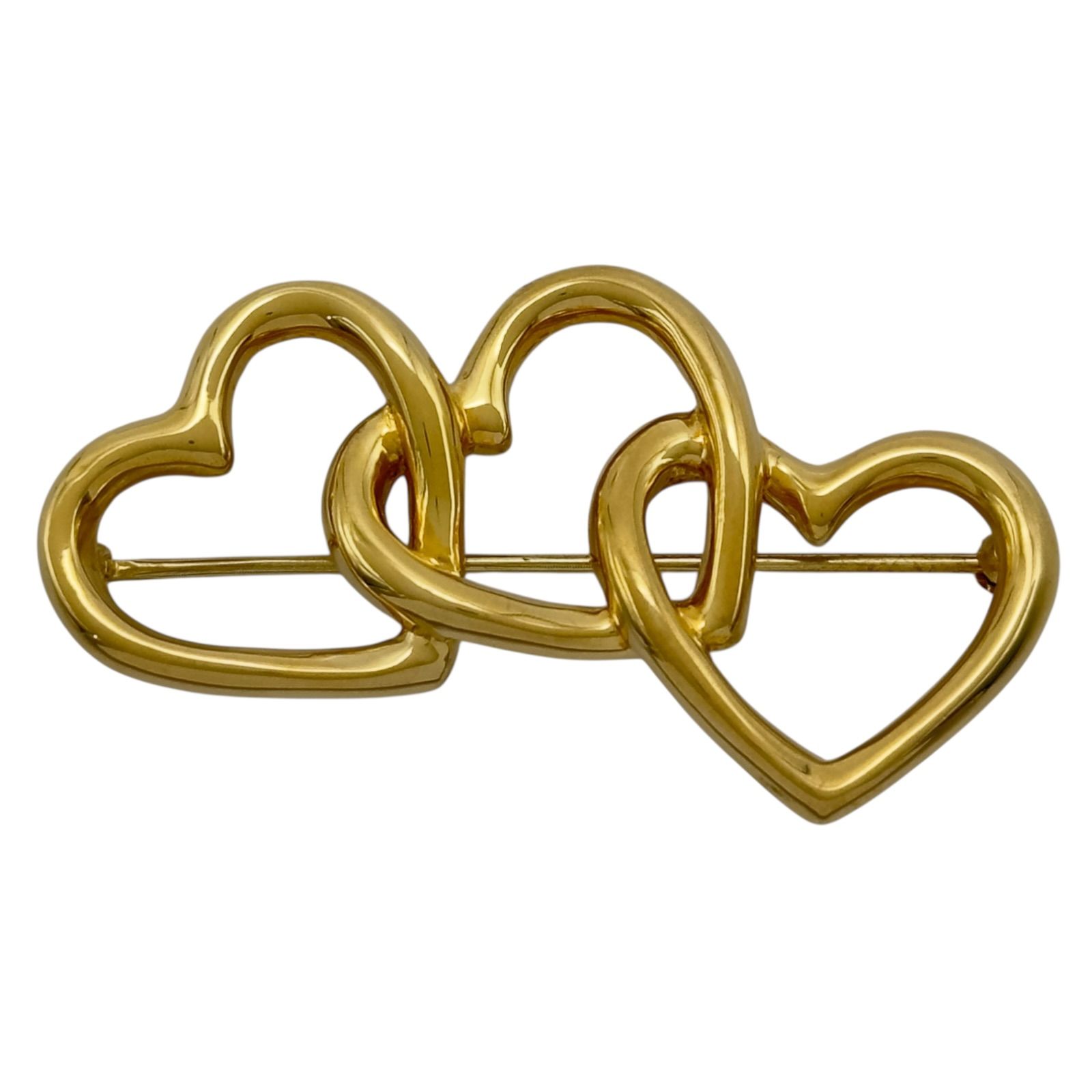 ティファニー TIFFANY＆CO トリプルハートブローチ ゴールド 750