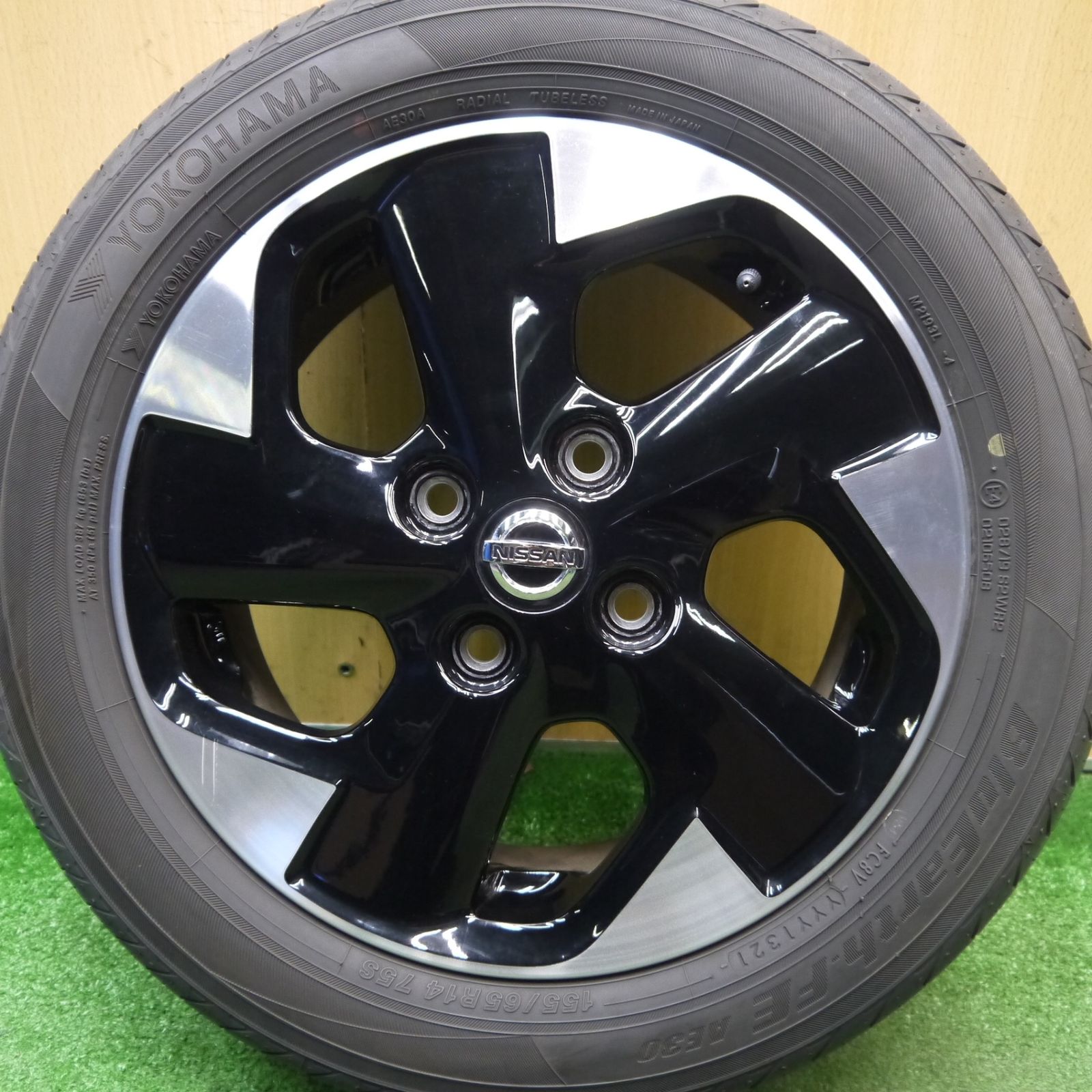岩手発!! 日産純正AW ルークス 14×4.5J ヨコハマ ECOS ES300 165/55R14