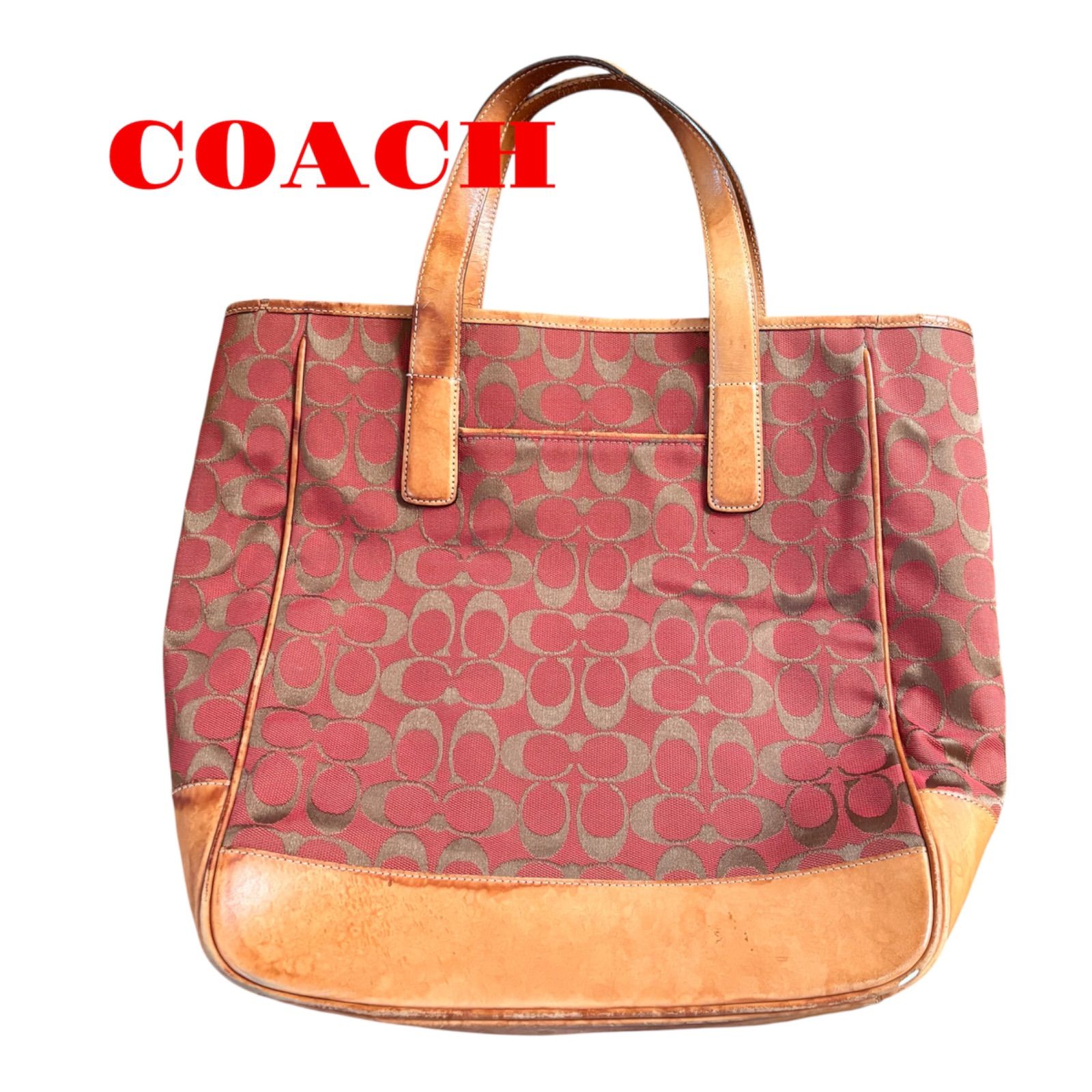 コーチ トートバッグ 6093 シグネチャー レザー - メルカリ
