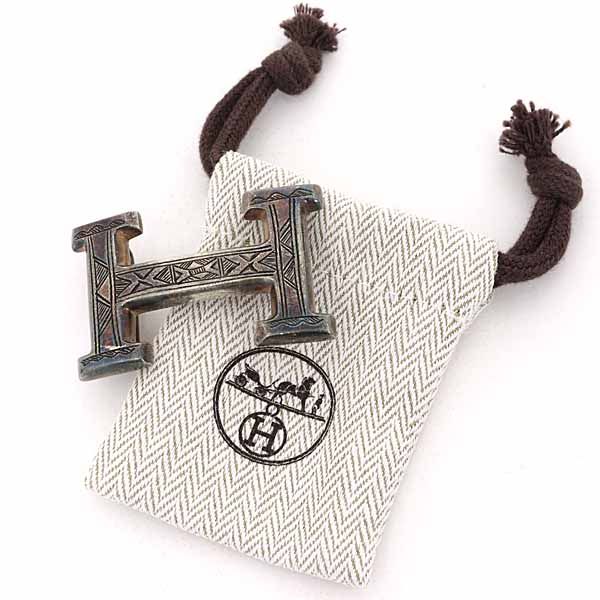 エルメス HERMES H トゥアレグ バックル ベルト シルバー925 AG925 