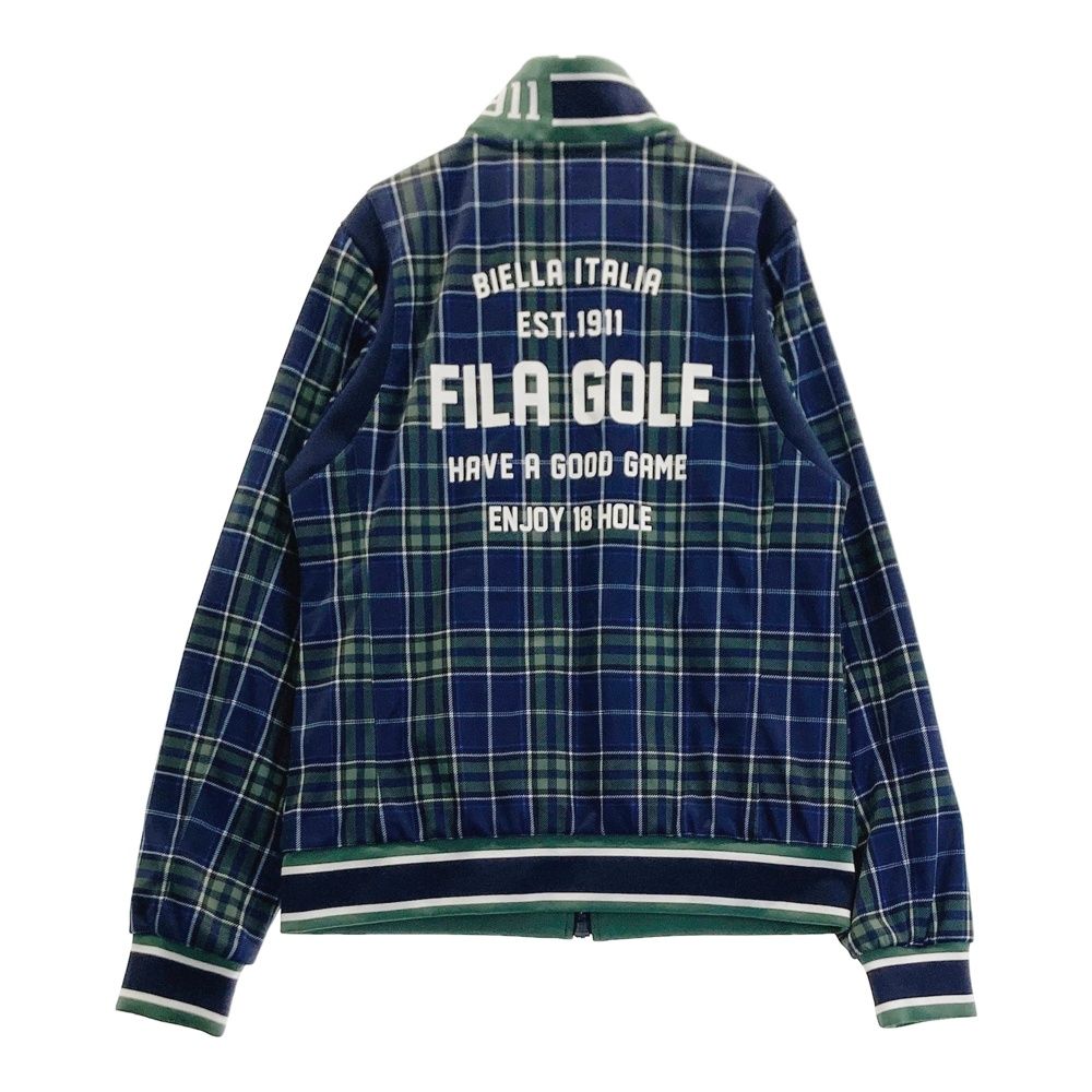 サイズ：L FILA GOLF フィラゴルフ ジャケット チェック ネイビー系