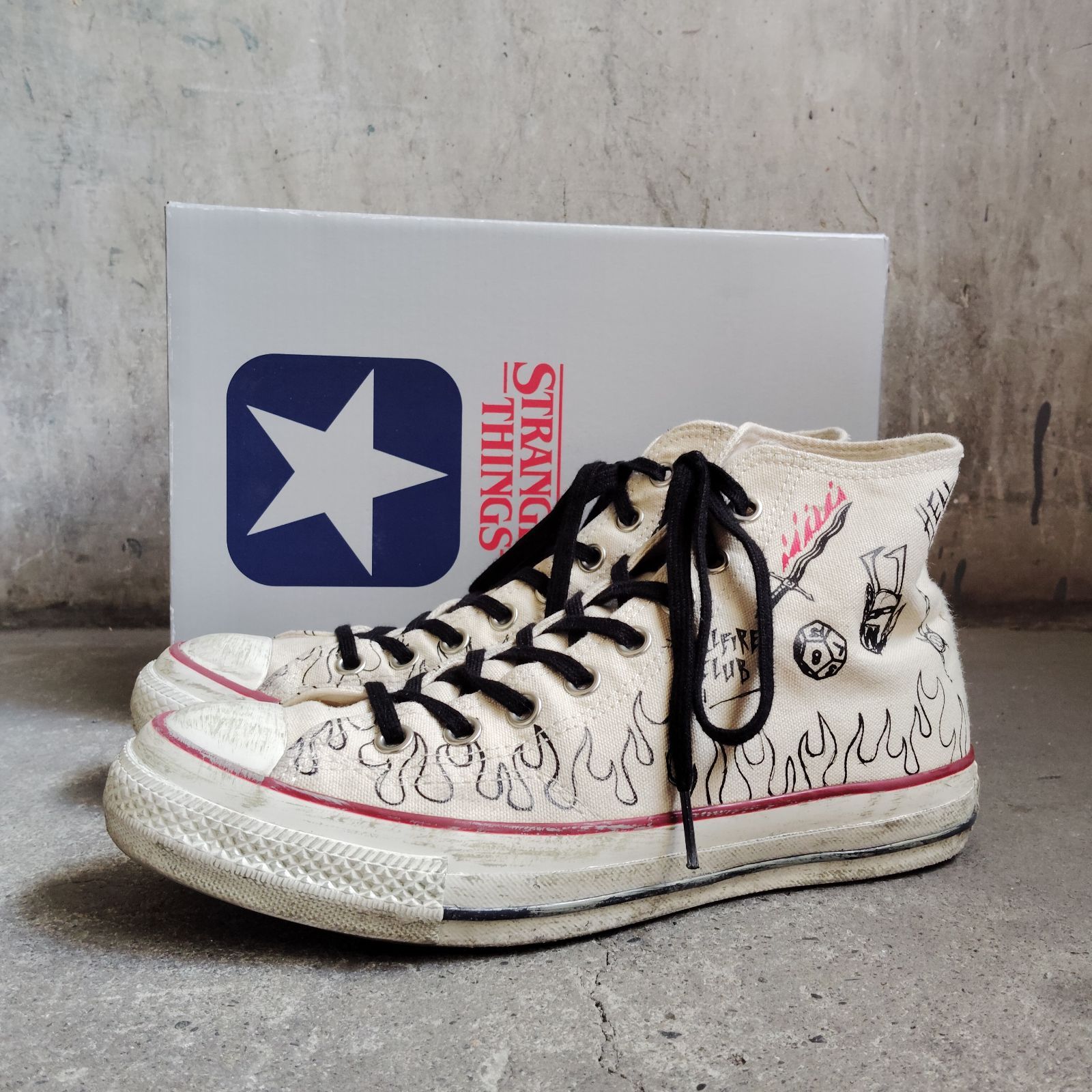 CONVERSE ALL STAR AGED 87 HC HI / STRANGER THINGS 5 NATURAL 26cm 