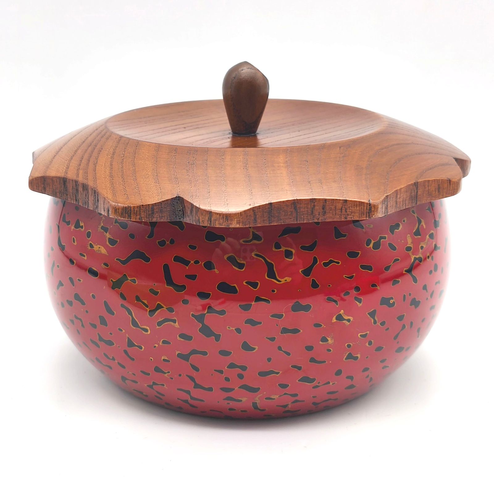 津軽塗（唐塗）バカ塗り・柿型鉢・菓子器・伝統工芸・No.260219-01