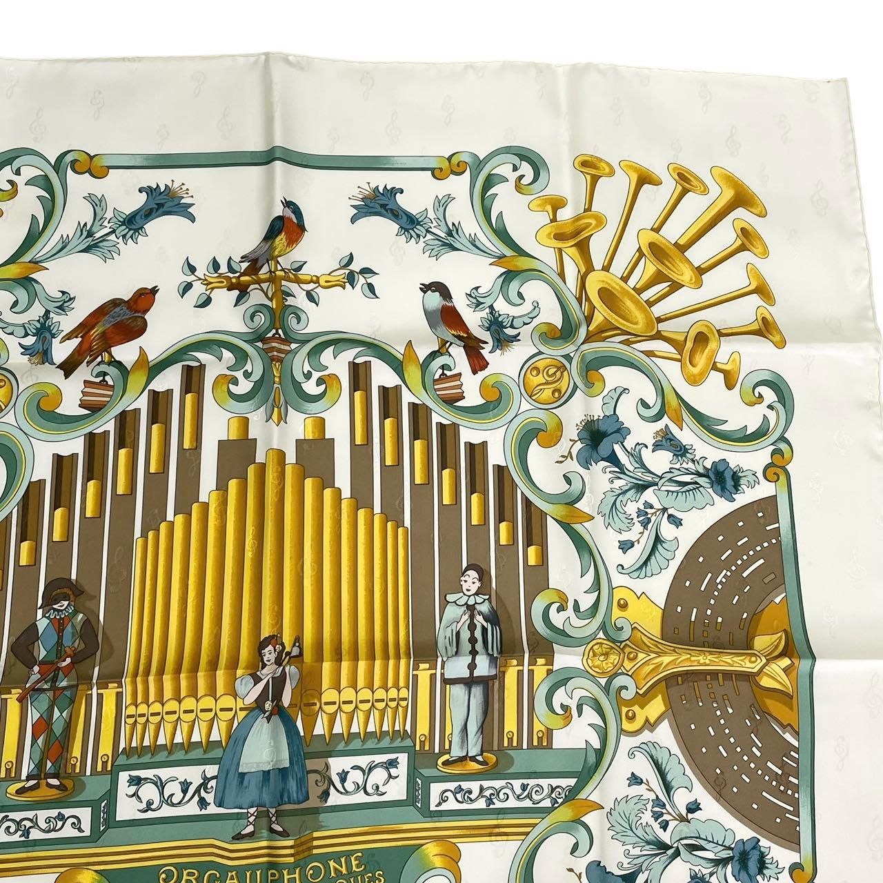 新品同様 HERMES エルメス スカーフ シルク カレ90 ORGAUPHONE ET