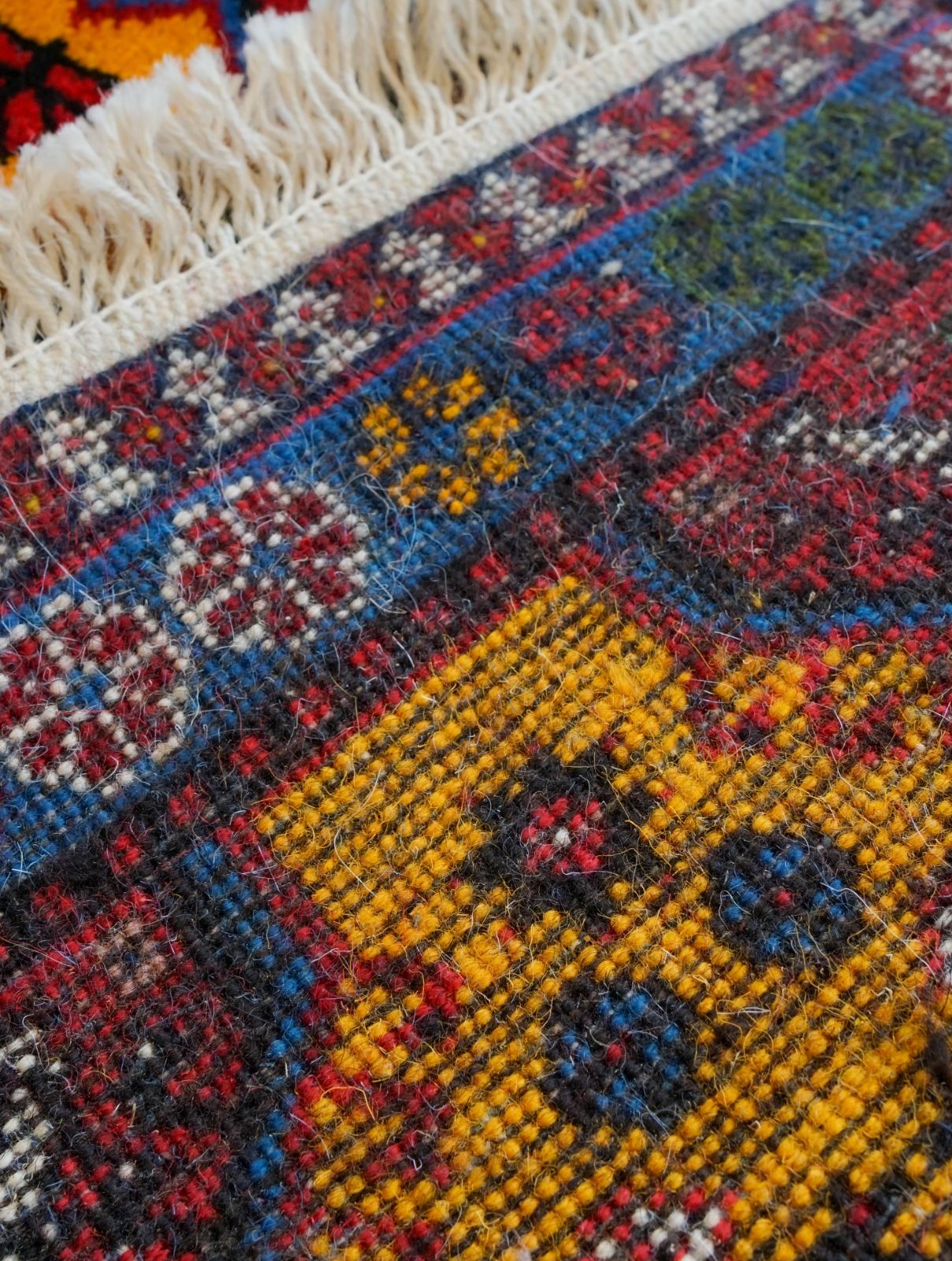 ペルシャ絨毯 ヤラメ 100×59cm 手織り トライバルラグ ウール 玄関