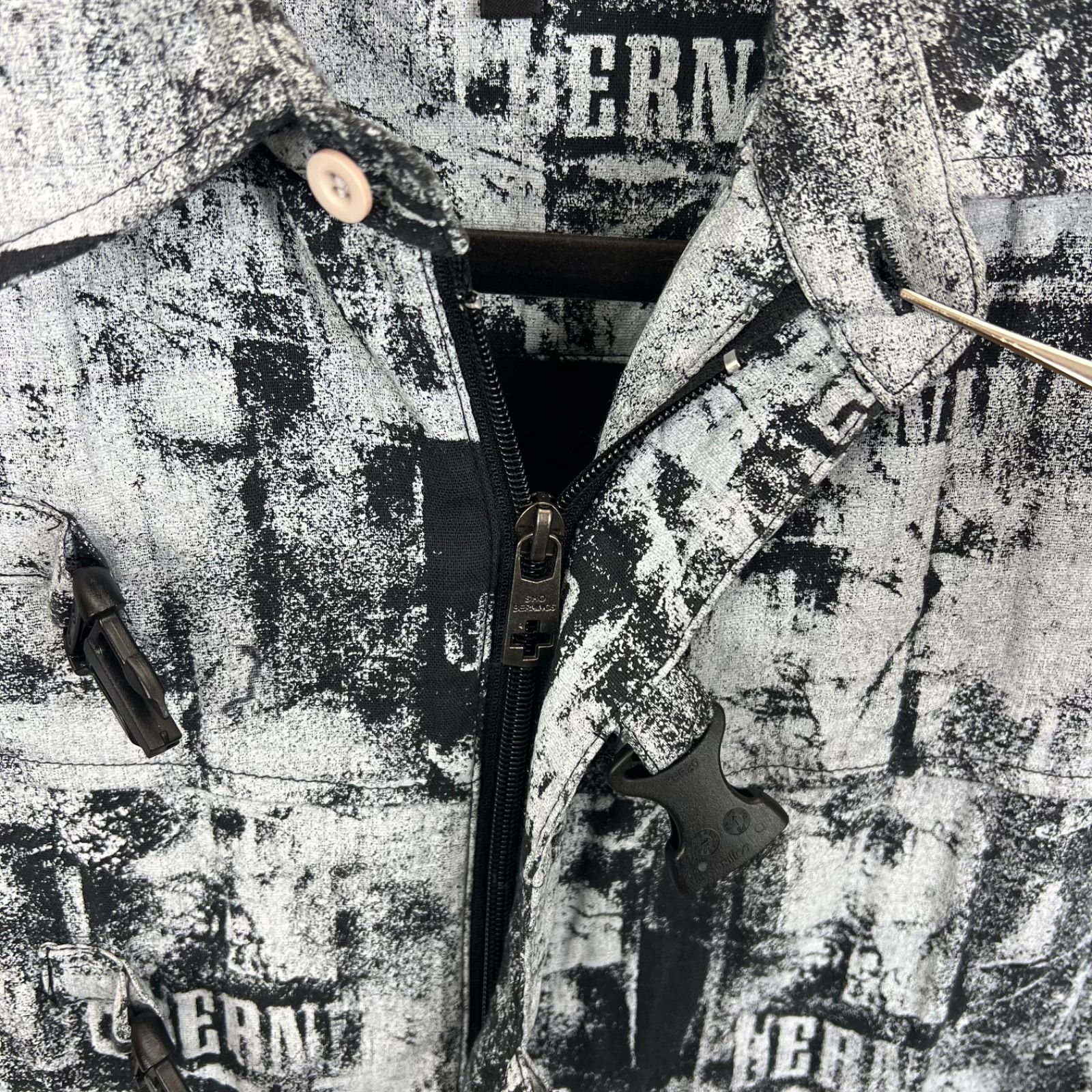 BERNINGS SHO 00s y2k archive strap zip jacket M バーニングショウ