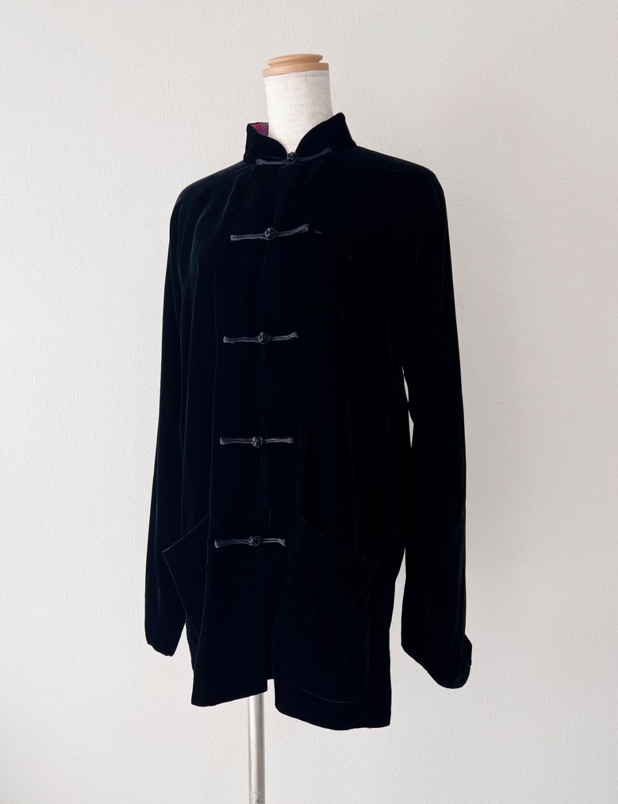 SHANGHAITANG シャンハイタン マオカラー チャイナジャケット シルク