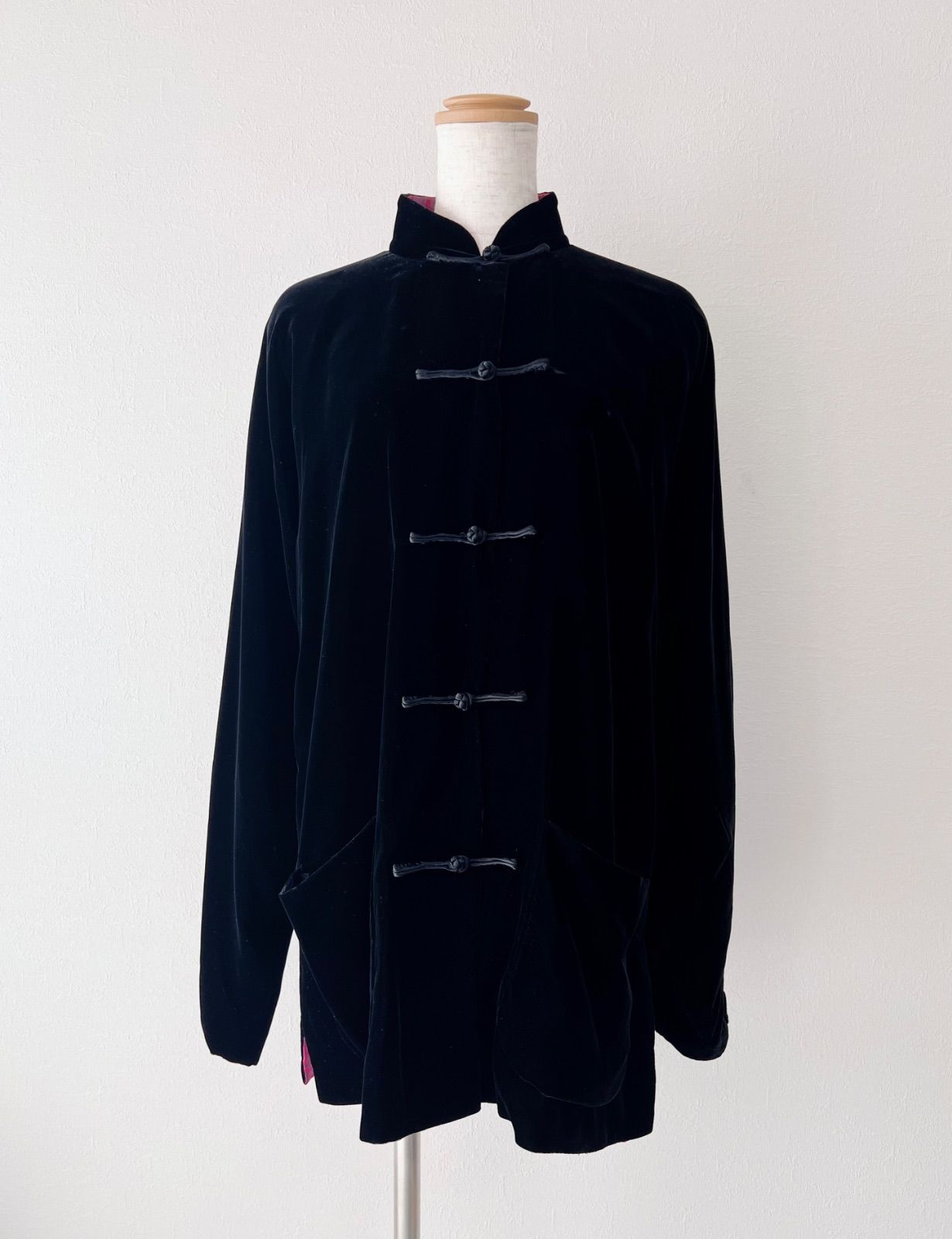 SHANGHAITANG シャンハイタン マオカラー チャイナジャケット シルク