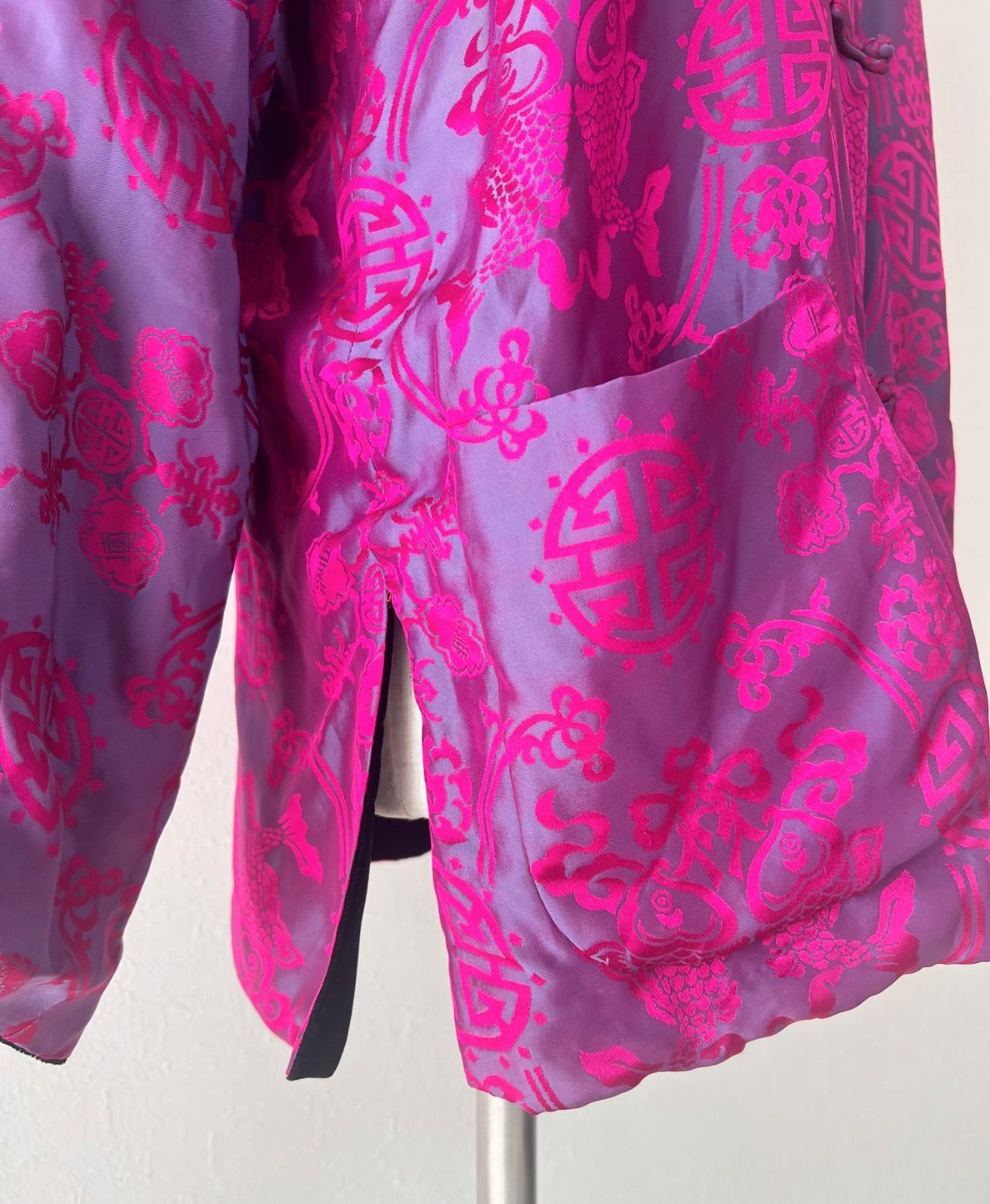 SHANGHAITANG シャンハイタン マオカラー チャイナジャケット シルク