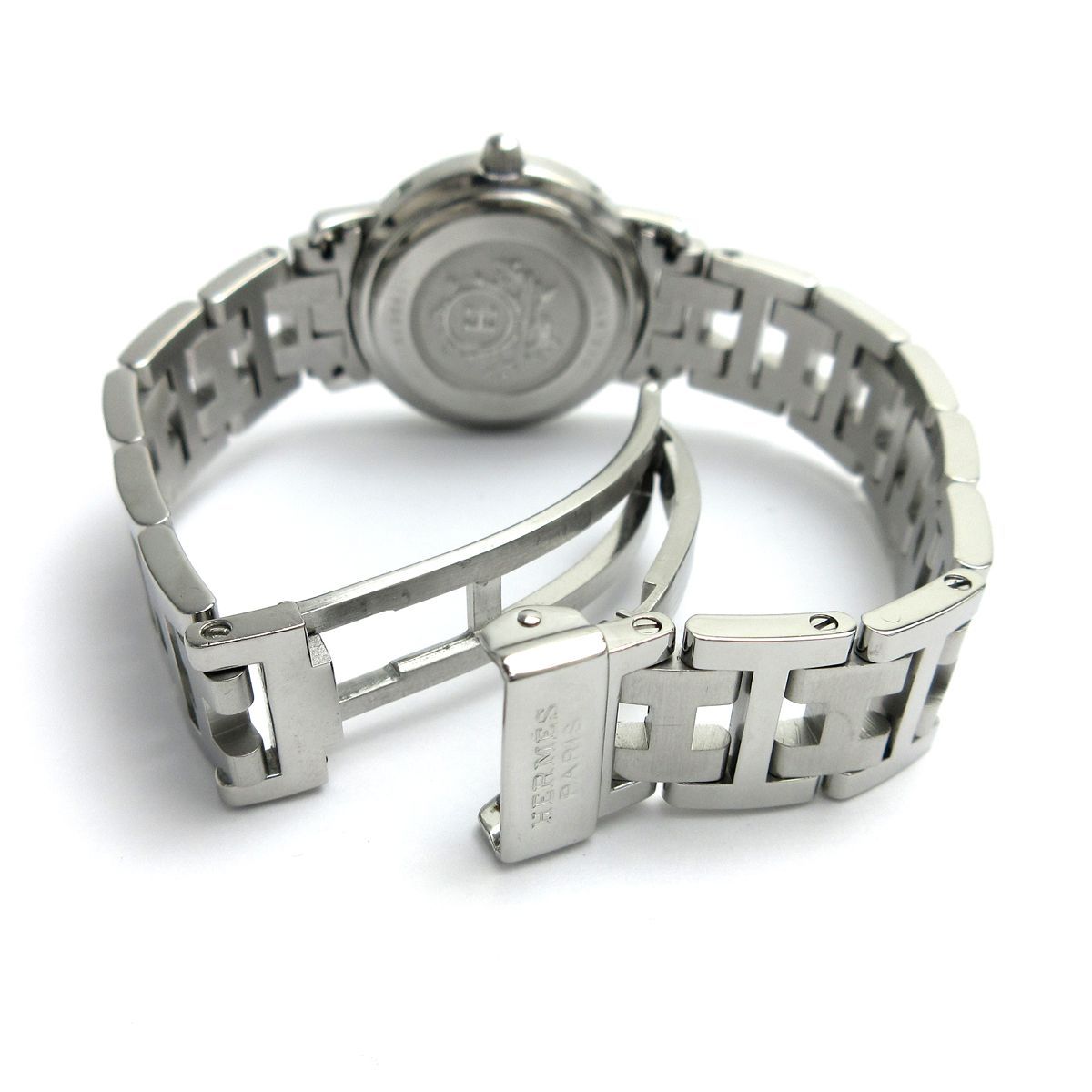 HERMES エルメス クリッパー レディース Dバックル 白文字盤 CL4.210