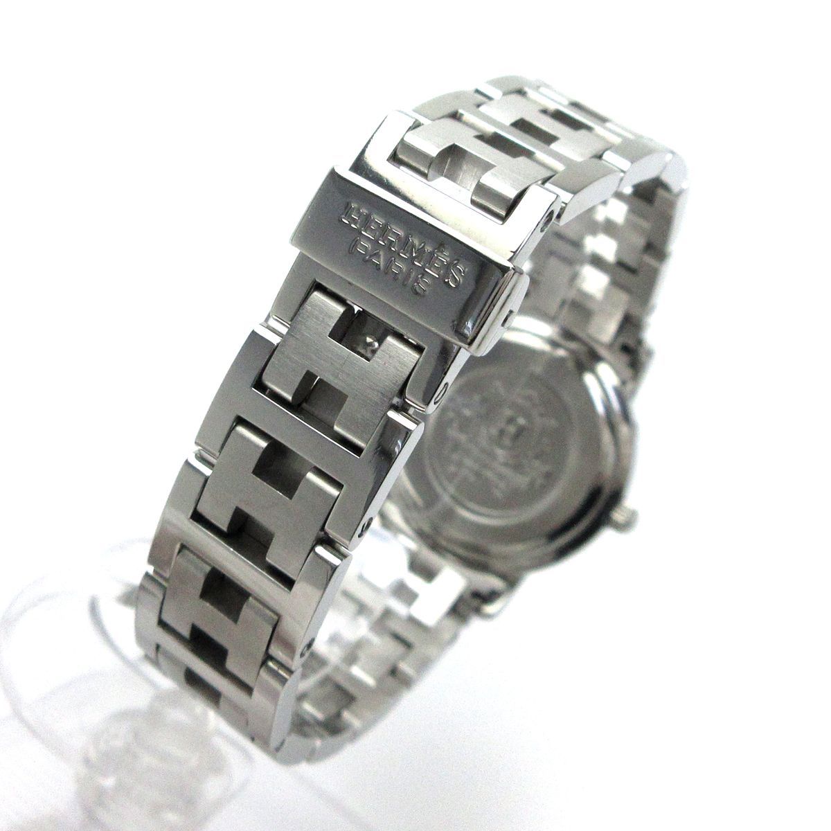 HERMES エルメス クリッパー レディース Dバックル 白文字盤 CL4.210