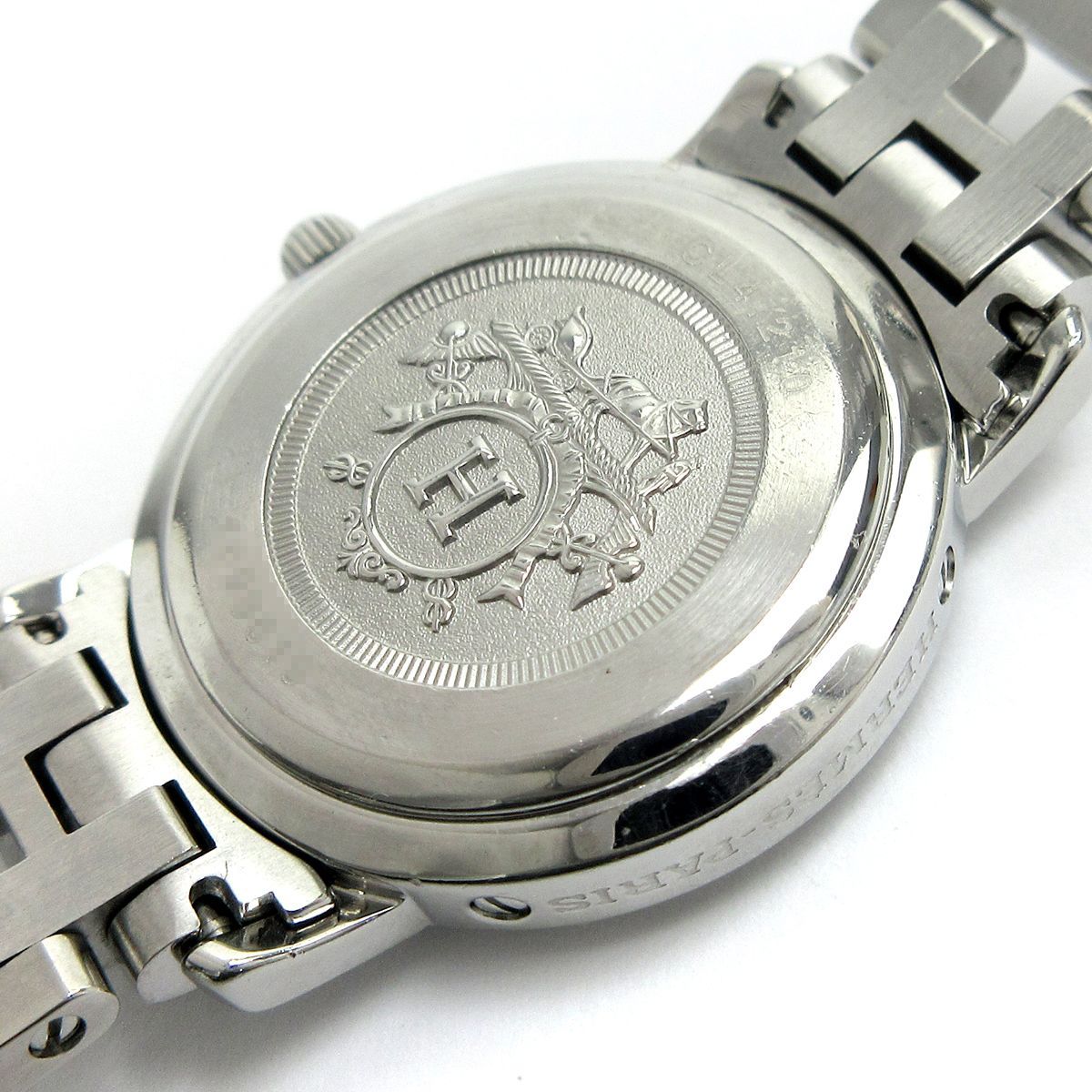 HERMES エルメス クリッパー レディース Dバックル 白文字盤 CL4.210