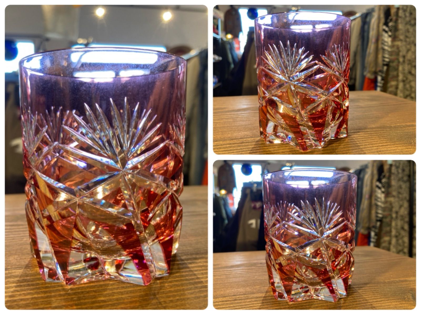 MP166) KAGAMI CRYSTAL カガミクリスタル サンクラール 切子 ロック