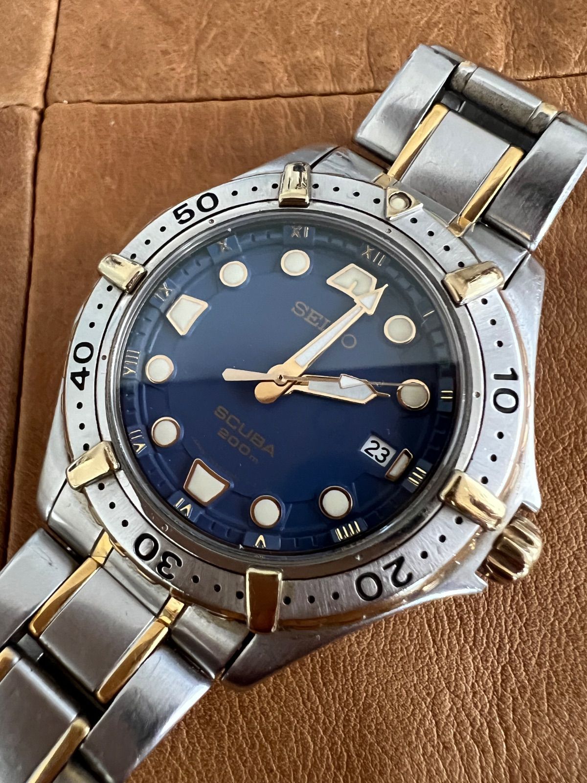 セイコー SEIKO☆スキューバ 青文字盤☆7N35-6060☆200m☆メンズ時計