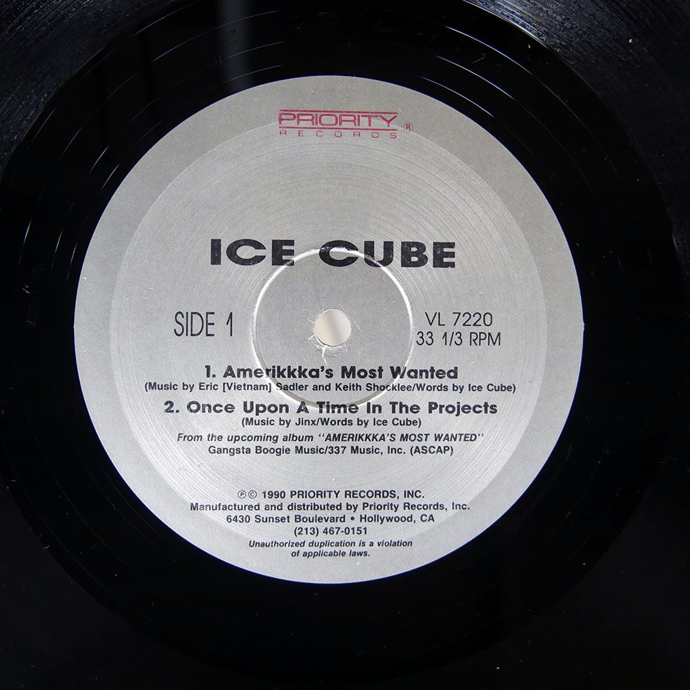 US盤 ICE CUBE/AMERIKKKA'S MOST WANTED/PRIORITY VL7220 12 - メルカリ
