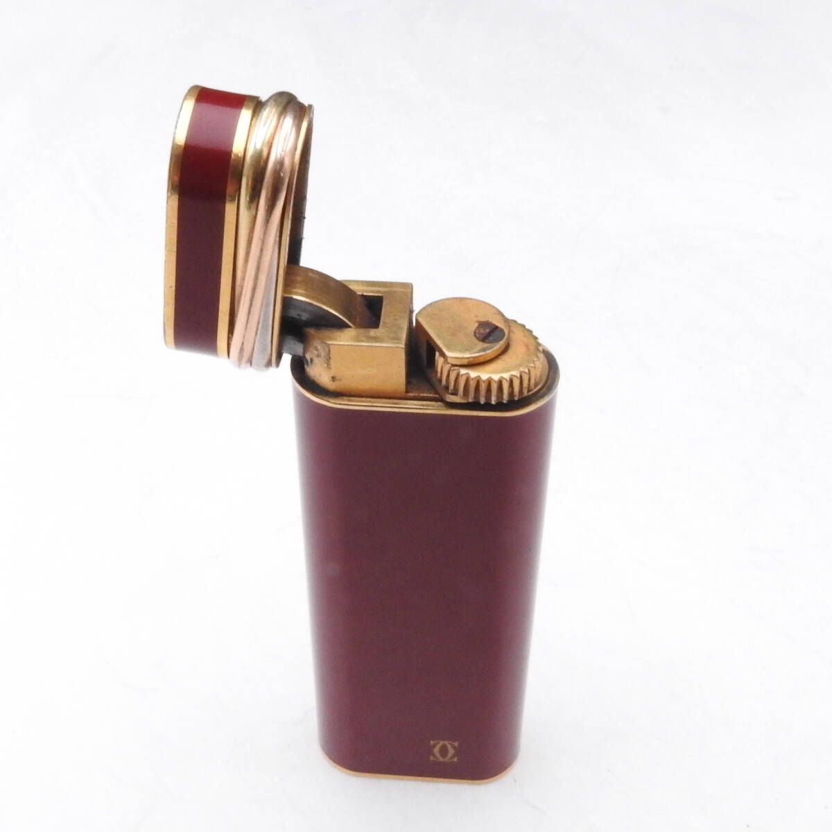 着火未確認】Cartier カルティエ トリニティ ロゴ入り ガスライター 