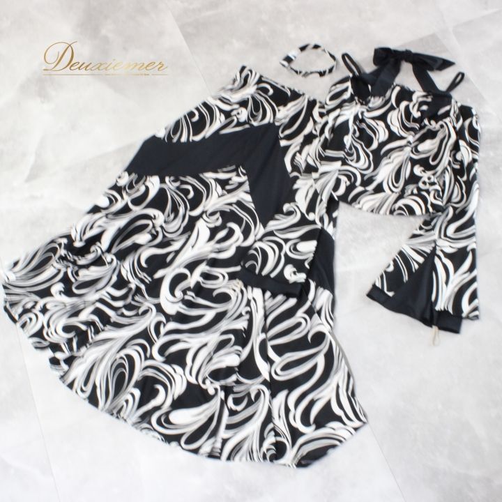 社交ダンス 衣装 スタンダード 上下セット ツーピース パーティ衣装 白