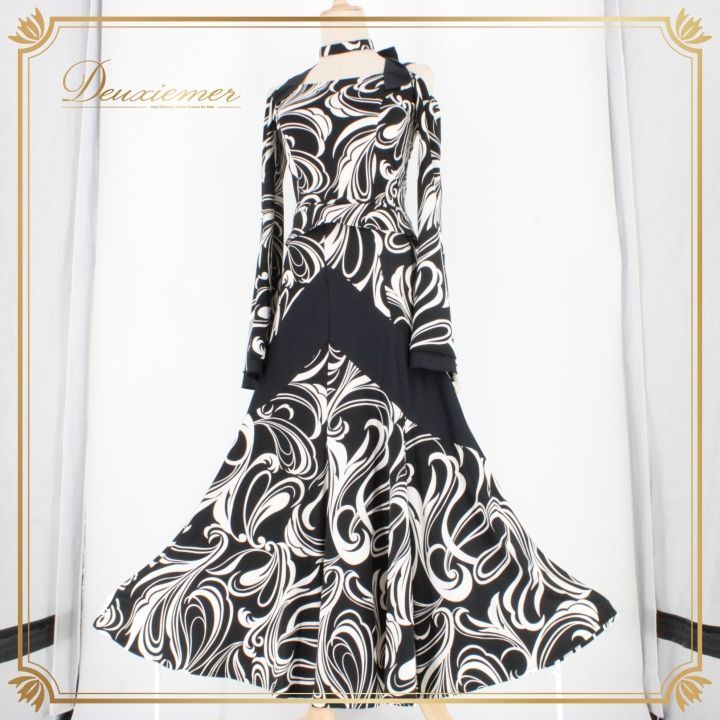 社交ダンス 衣装 スタンダード 上下セット ツーピース パーティ衣装 白