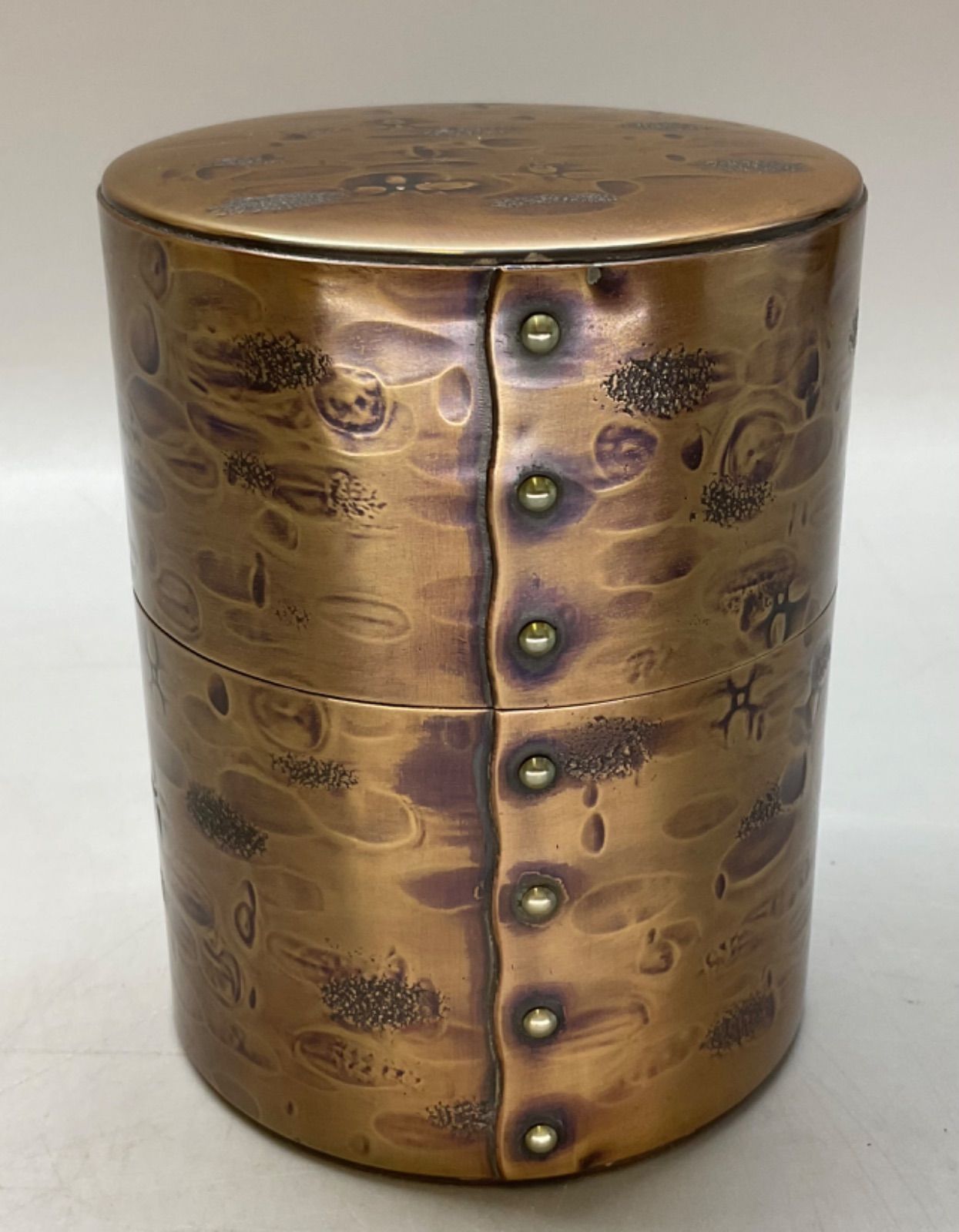 銅製茶筒　鎚起銅器 M43 鎚起工房 清雅堂 清雅堂 六半 銅製 鎚起銅器 茶筒 茶器 茶道具