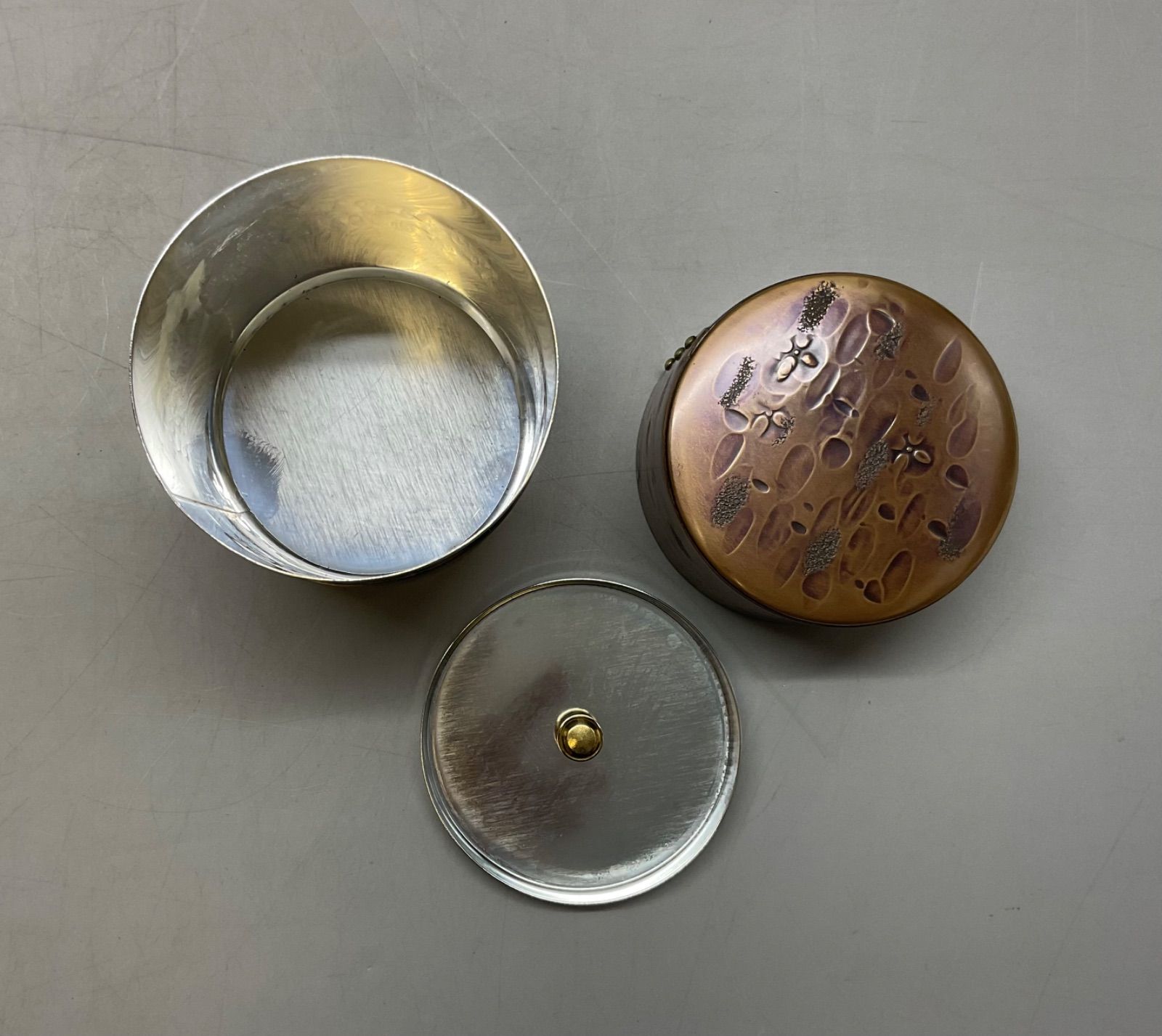 M43 鎚起工房 清雅堂 清雅堂 六半 銅製 鎚起銅器 茶筒 茶器 茶道具