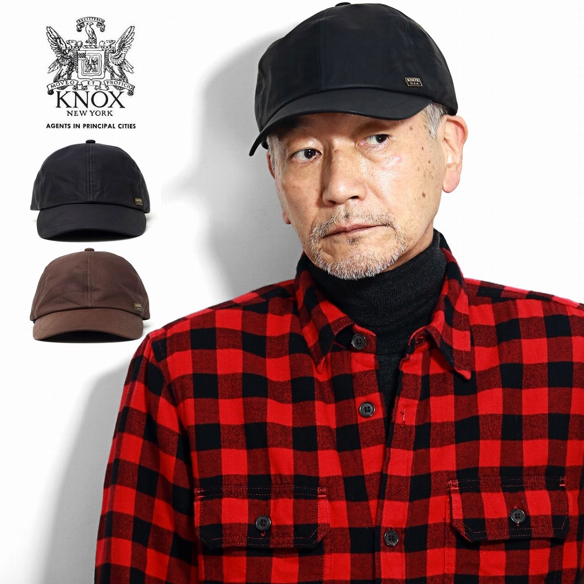 KNOX (ノックス) ウォッシャブルレザー レザーキャップ メンズ 紳士 