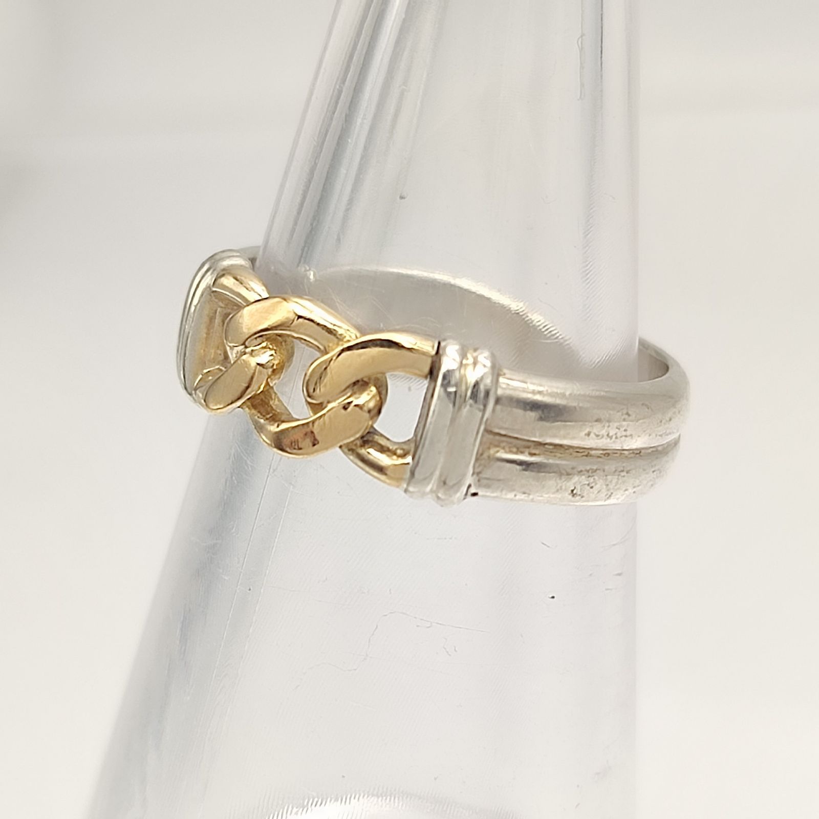 美品】TRUSSARDI トラサルディ リング SILVER K18×シルバー925 9号 2.9