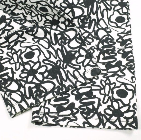 Arte Antwerp アルテ アントワープ 24AW Flowers Allover Print Pants フラワーオールオーバープリントパンツ 24FP-4 32 BLACK/WHITE ダブルニー ワーク ボトムス【中古】【Arte Antwerp】 Arte Antwerp アルテ アントワープ 24AW Flowers Allover Print Pants