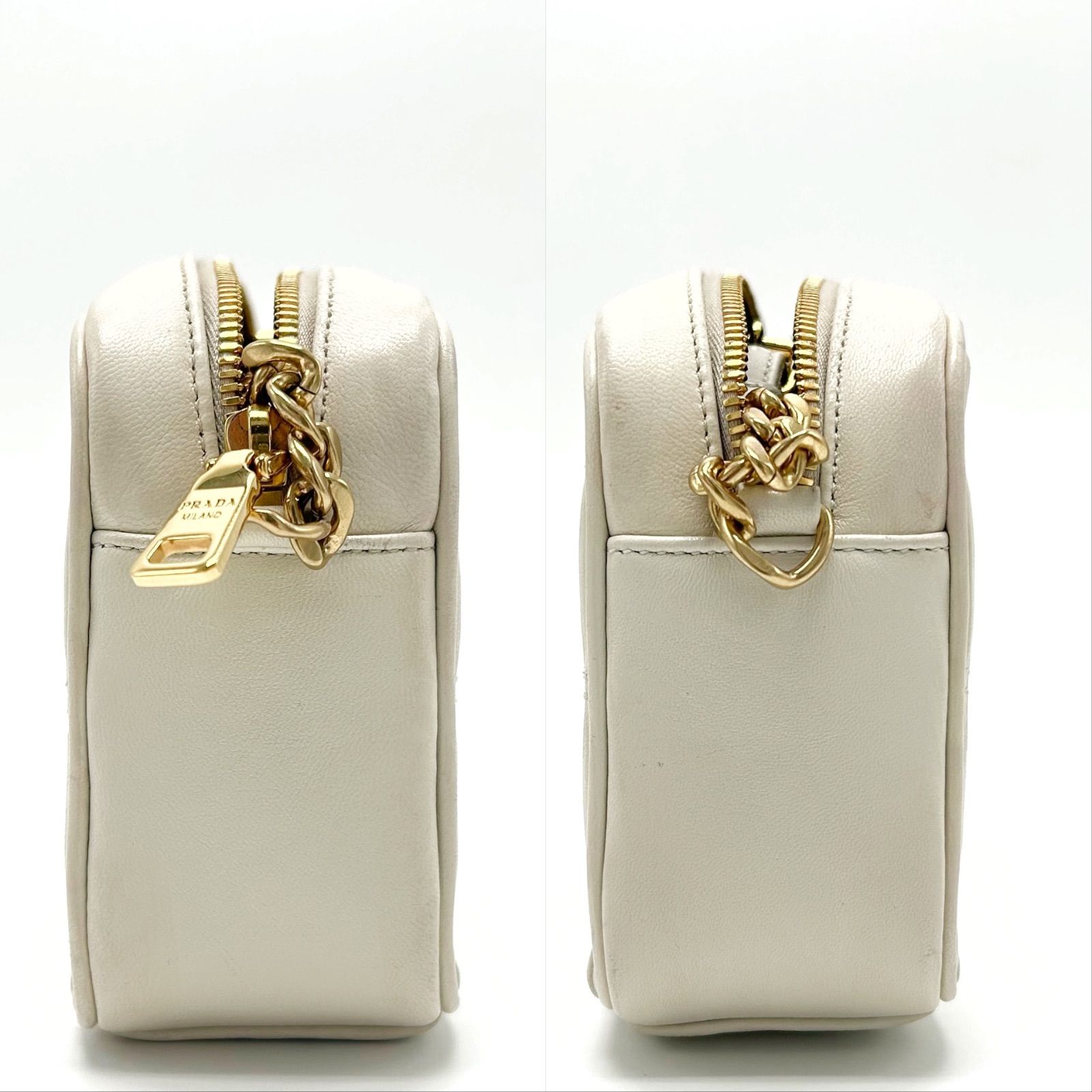 ◎ICチップ 美品 PRADA プラダ ギャザー チェーンショルダーバッグ