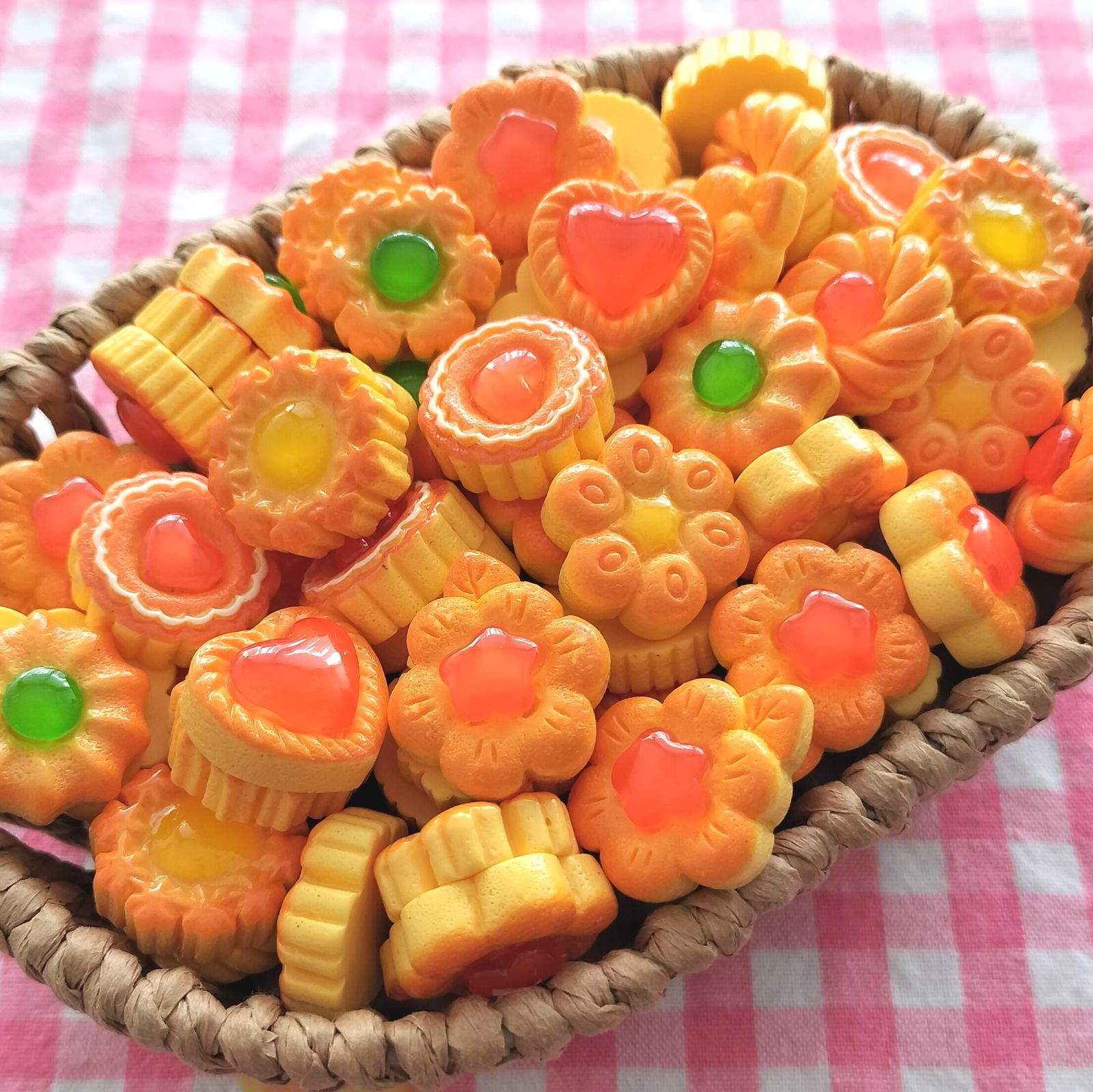 1095】100個 デコパーツ ミニチュア クッキー ミックス まとめ売り