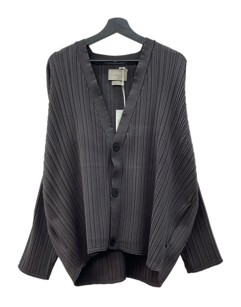 YOKE プリーツ　カーディガン　サイズ2 YOKE | PLEATED KNIT CARDIGAN(BLACK) | プリーツニットカーディガン