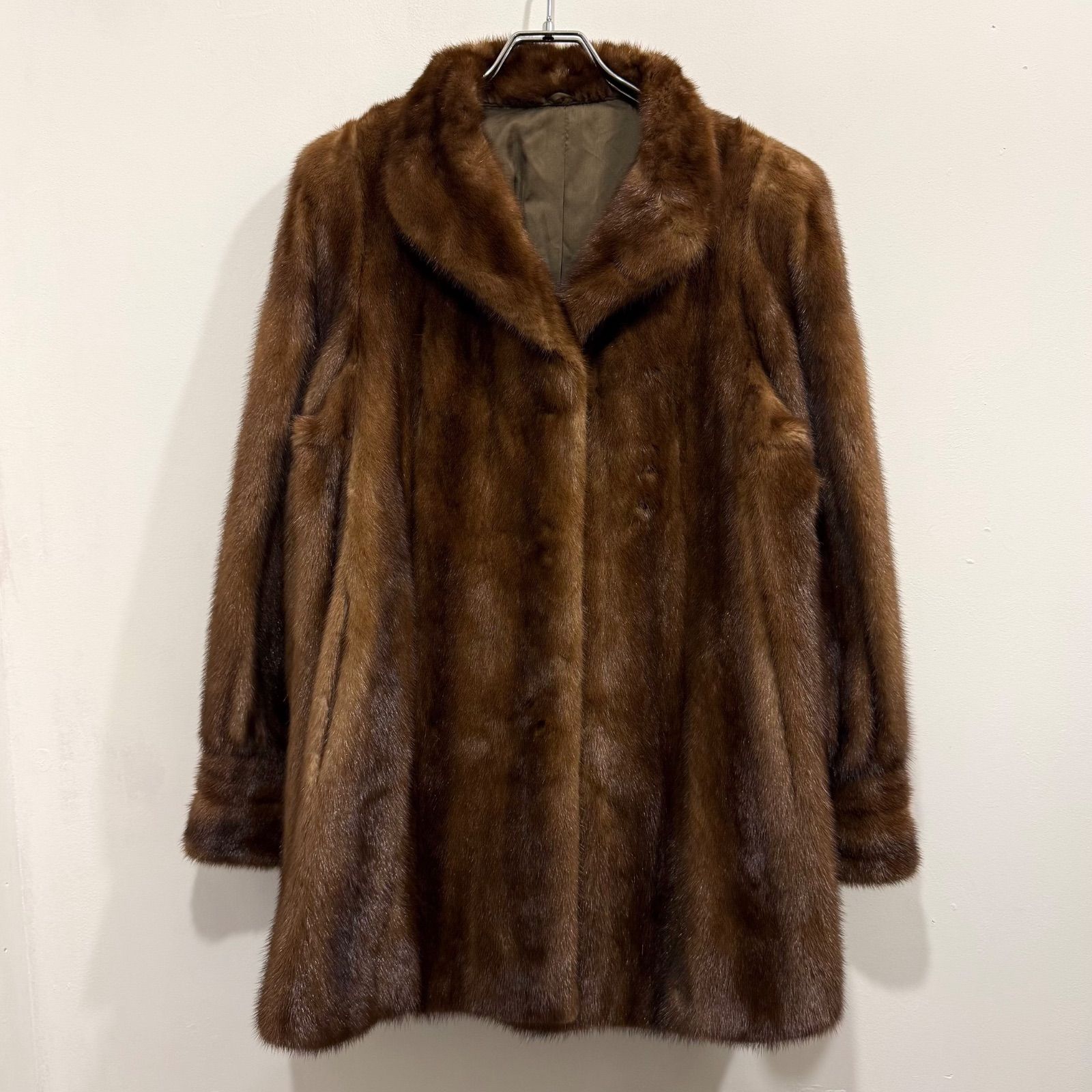 サガミンク ファージャケット 毛皮ジャケット ブラウン 【送料込み