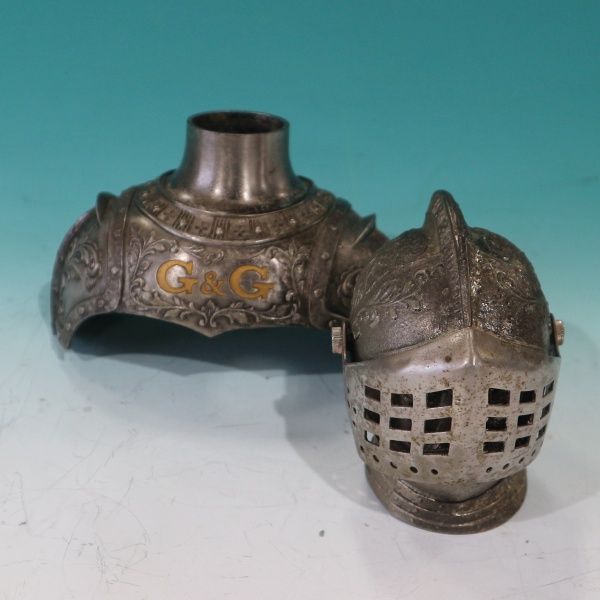 中古 当時物 NIKKA WHISKY G&G 騎士 ボトルカバー 鎧 13×14.5cm