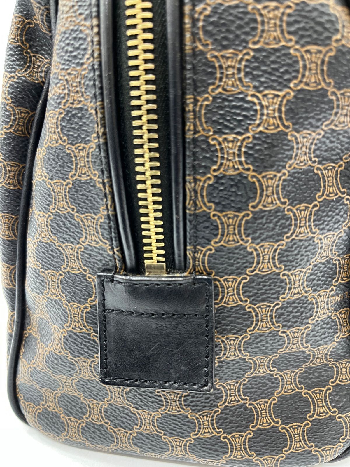 CELINE セリーヌ ヴィンテージ マカダム ブラゾン 柄 ロゴ レザー ミニ