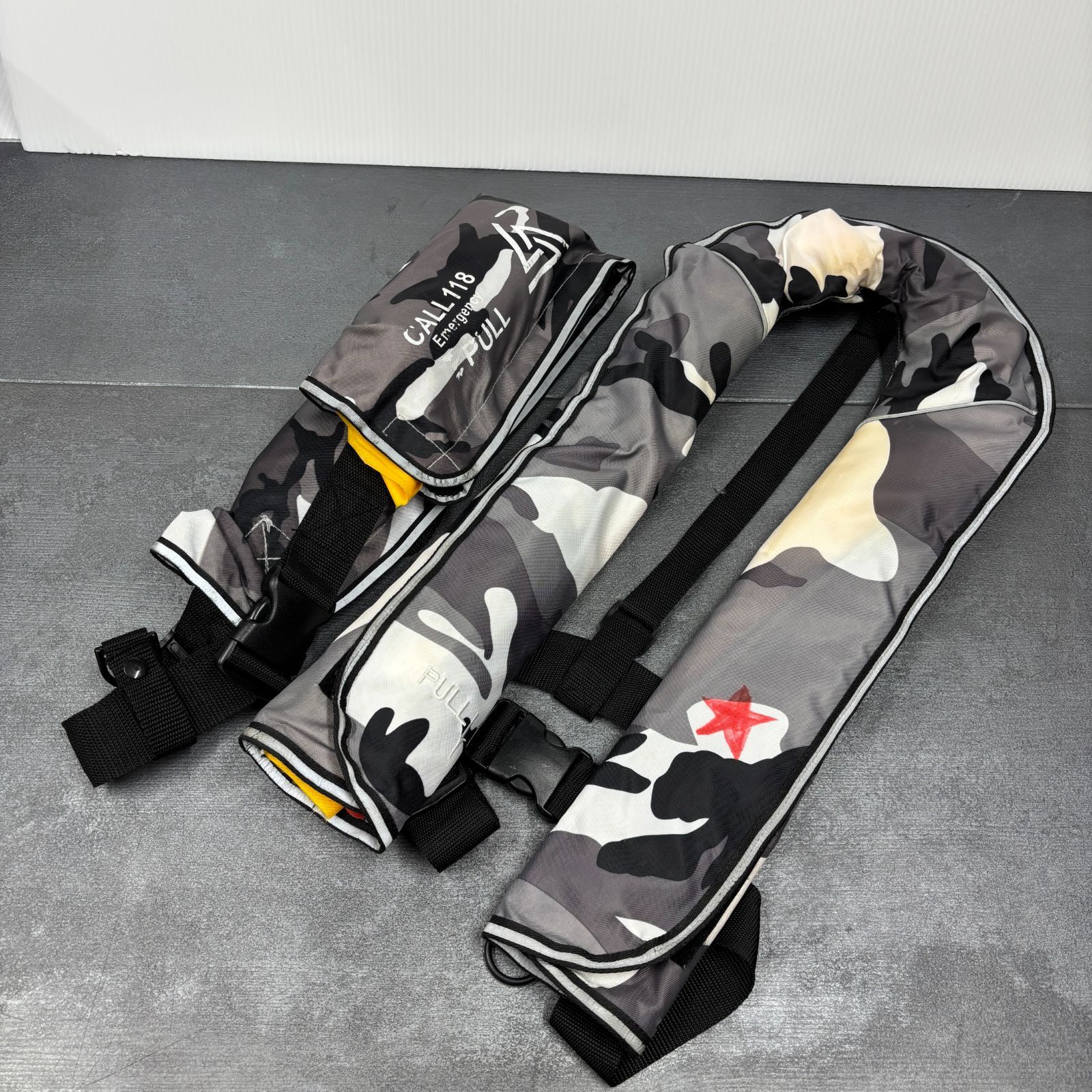 自動膨張式ライフジャケット 迷彩2セット ベルトタイプ ベストタイプ