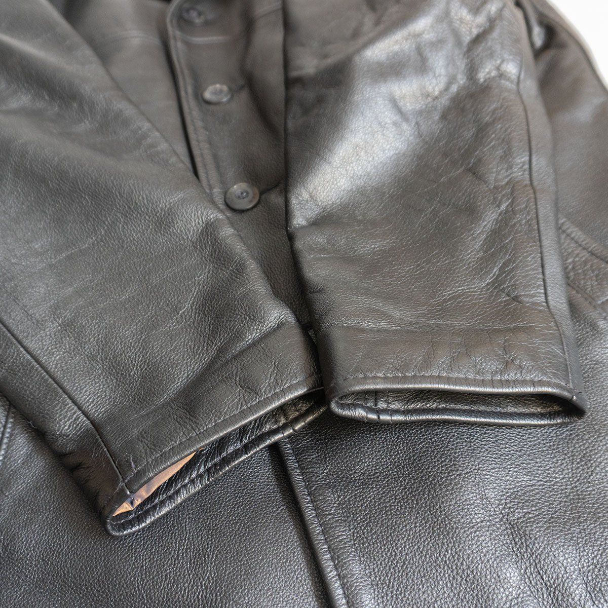 美品】SCHOTT【811 レザー カーコート】40 ブラック アメリカ製
