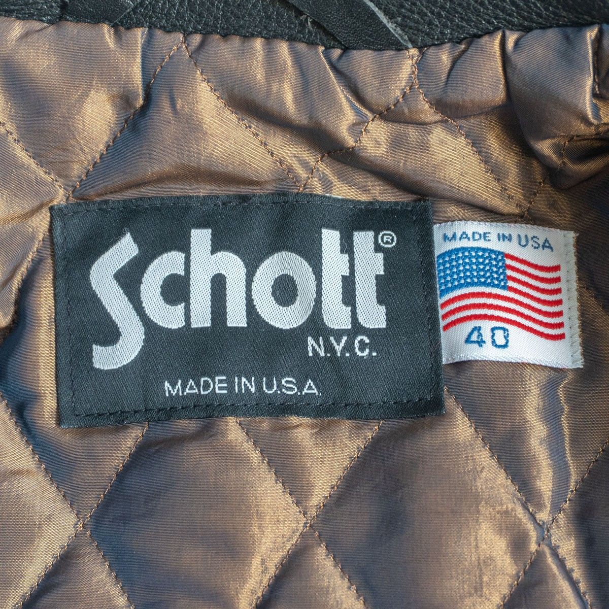 美品】SCHOTT【811 レザー カーコート】40 ブラック アメリカ製