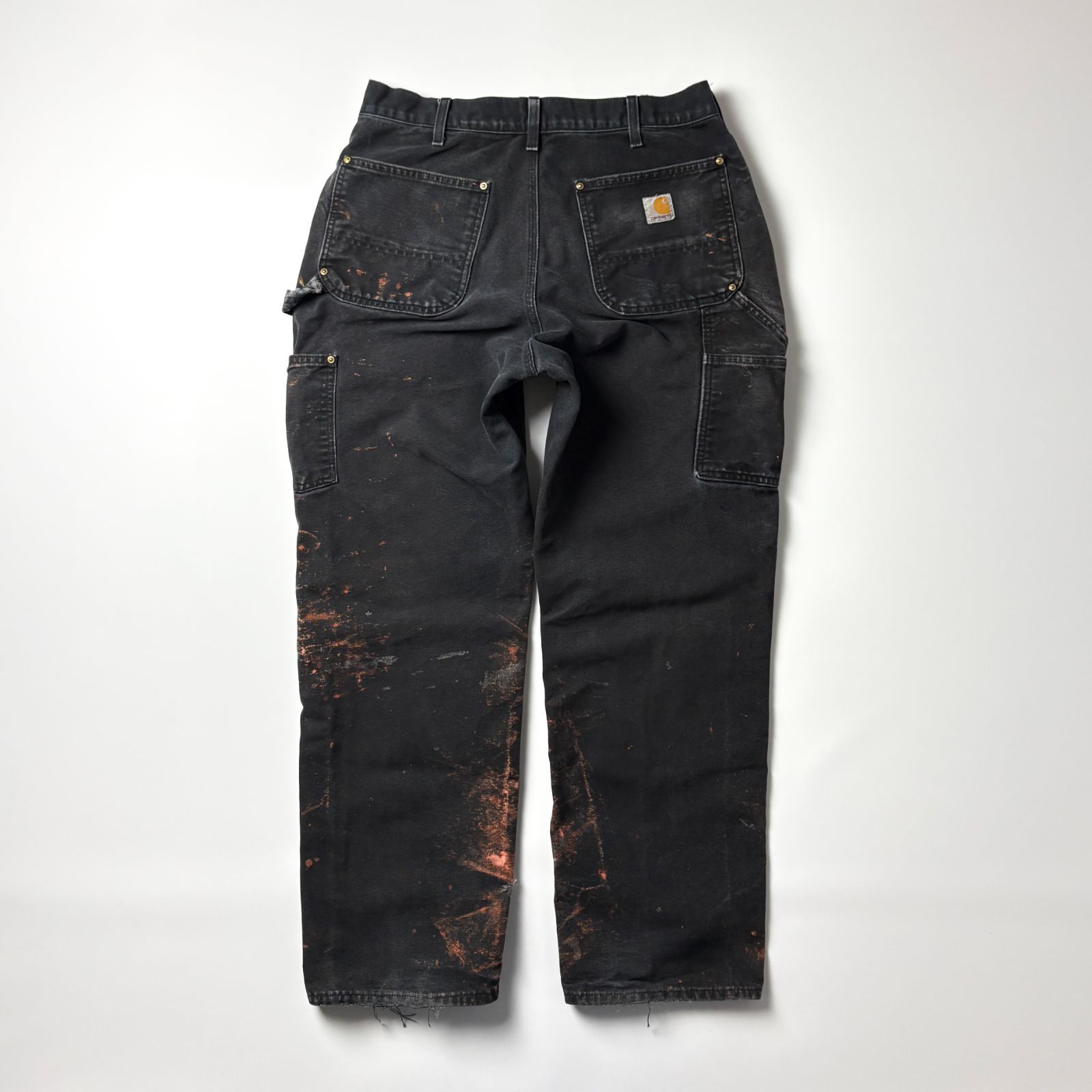 carhartt ダブルニー W34 L32 ブラック USA製 鬼フェード カーハート