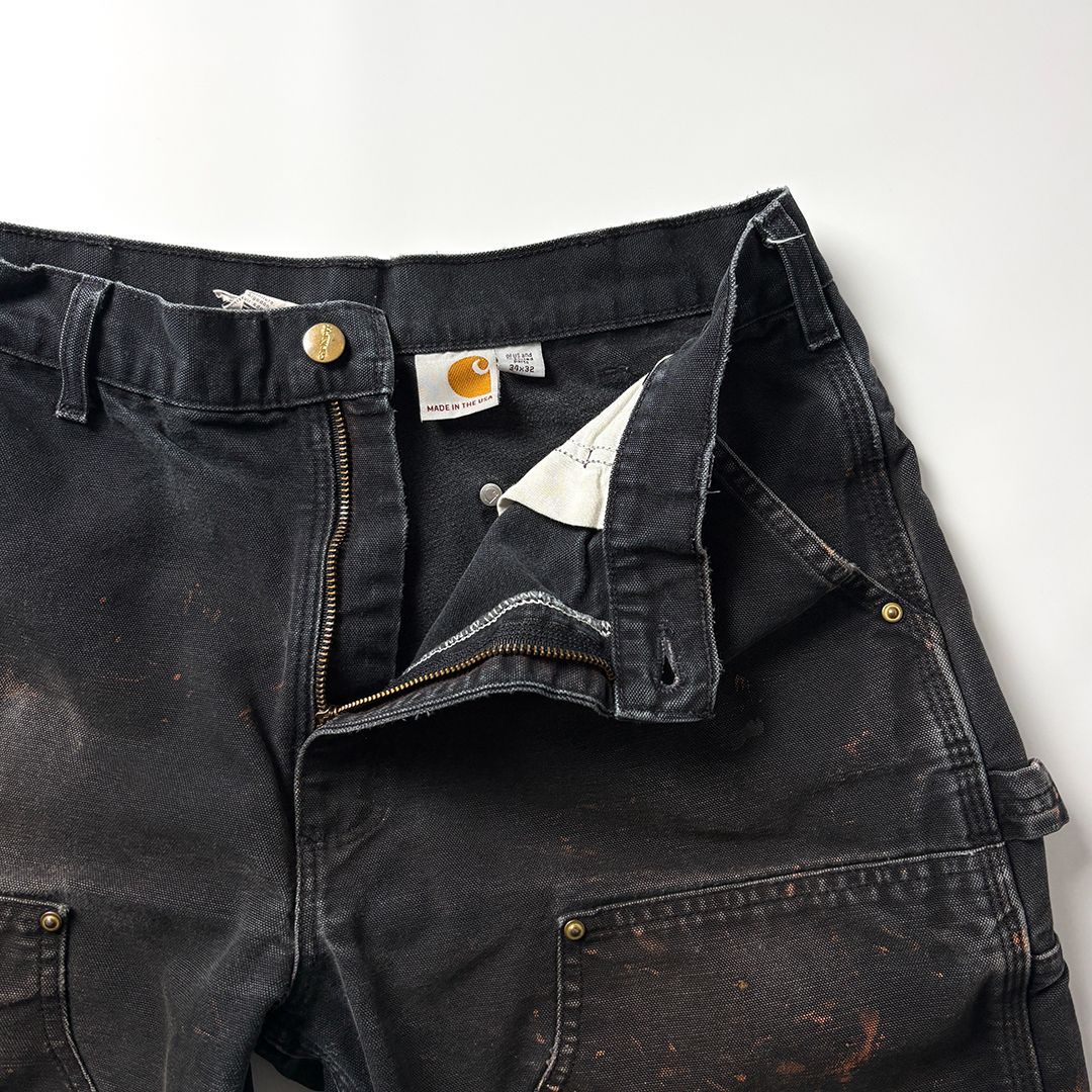 carhartt ダブルニー W34 L32 ブラック USA製 鬼フェード カーハート