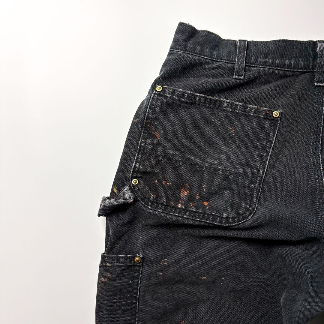 carhartt ダブルニー W34 L32 ブラック USA製 鬼フェード カーハート