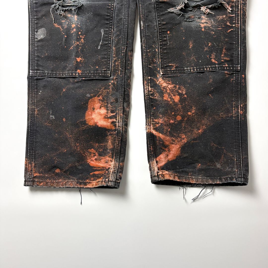 carhartt ダブルニー W34 L32 ブラック USA製 鬼フェード カーハート