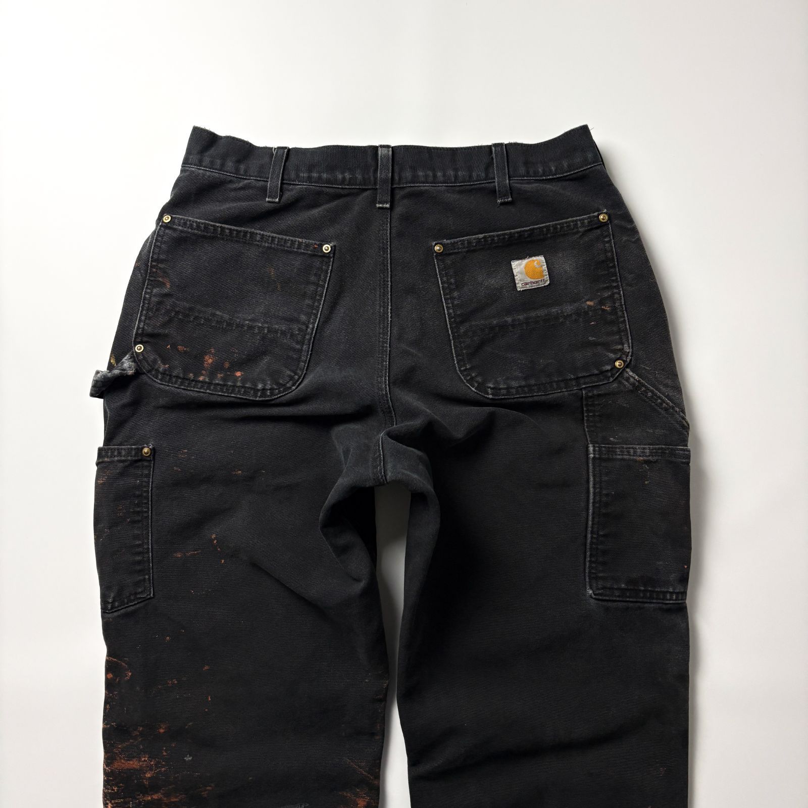 carhartt ダブルニー W34 L32 ブラック USA製 鬼フェード カーハート