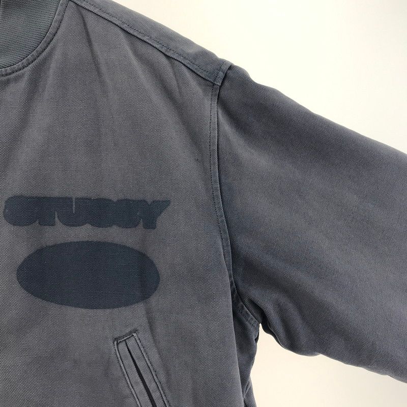 中古品】 STUSSY ステューシー GHOST LOGO CANVAS VARSITY JACKET