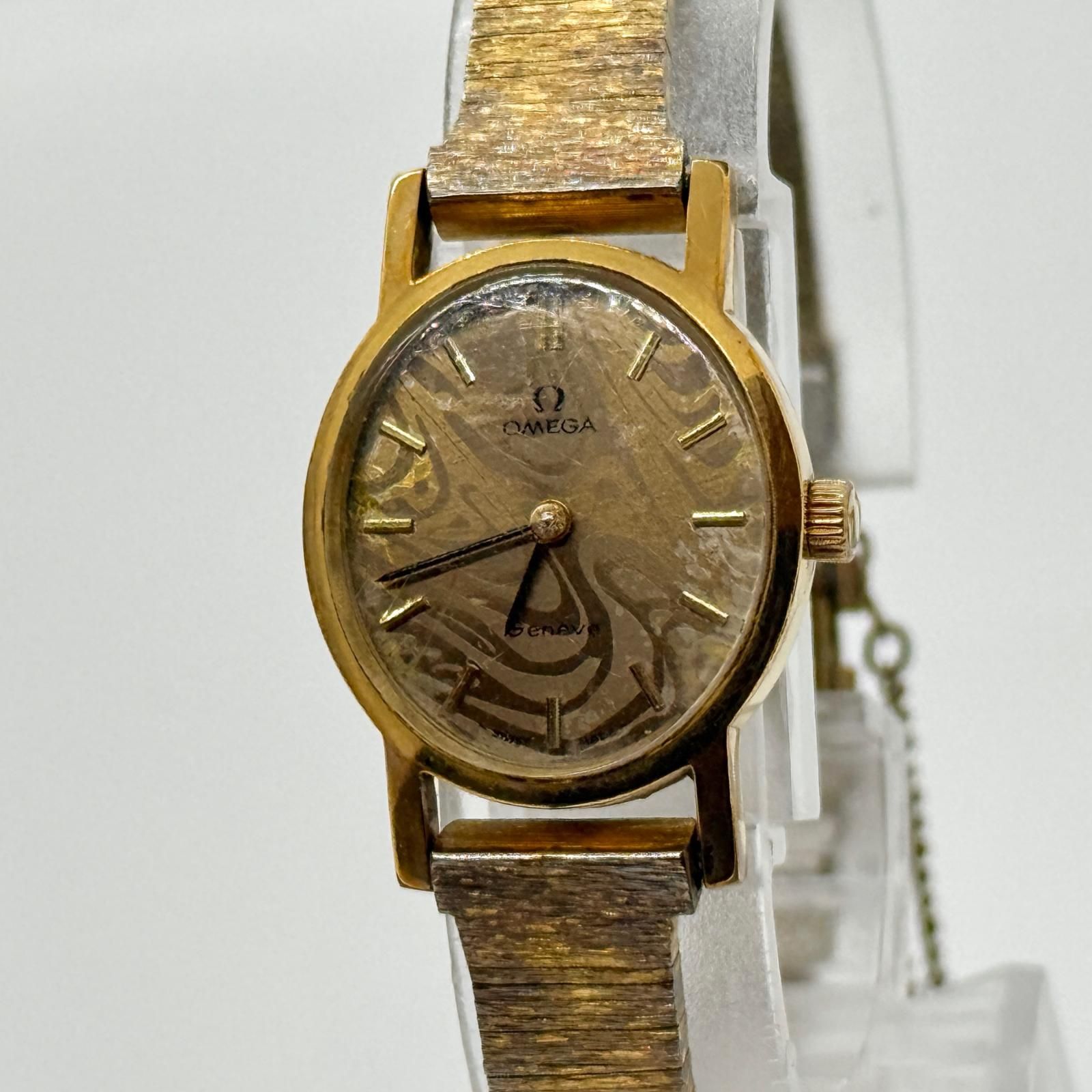 OMEGA オメガ ジュネーブ ゴールド 手巻き レディース 模様文字盤