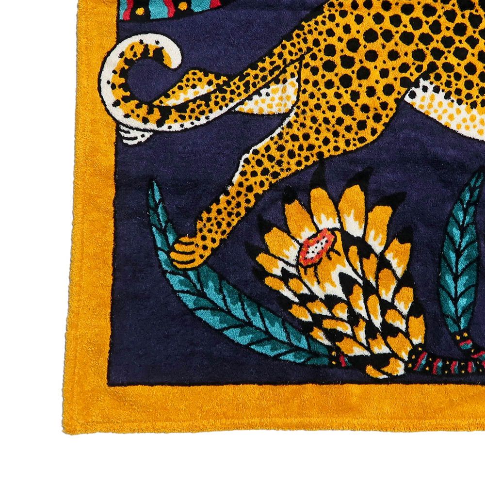 名東】エルメス ビーチタオル 大判 レオパード モンキー 豹 猿 マルチ