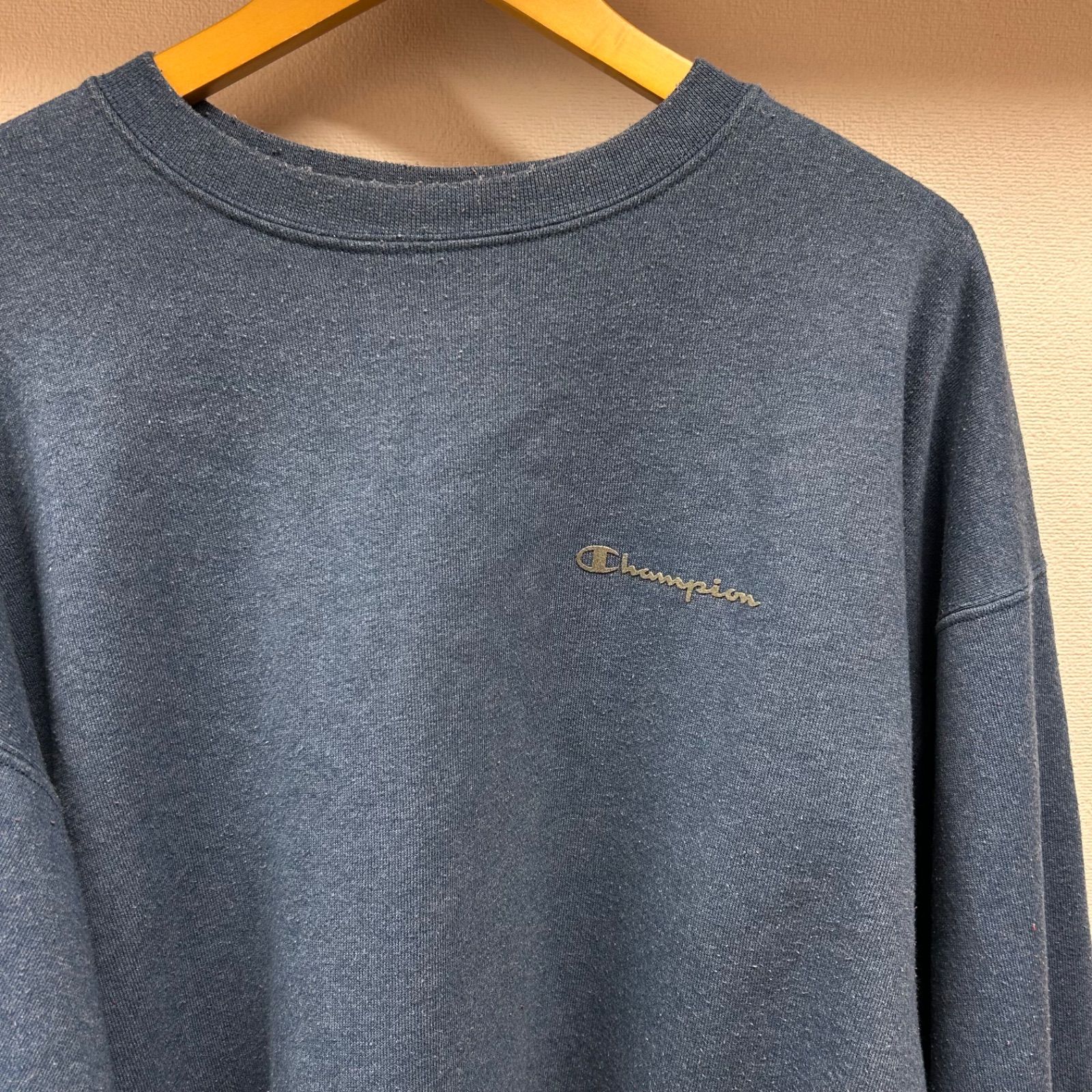 チャンピオン スウェット Champion ロゴ (メンズ 白x赤 古着 XL 